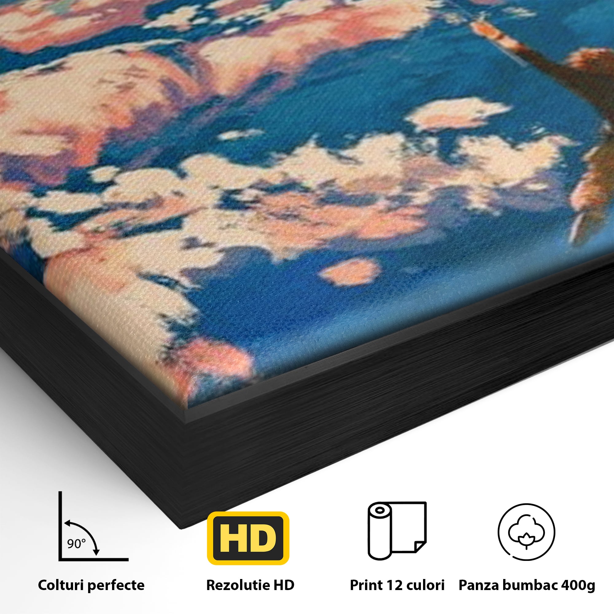 Tablou Canvas Premium, LuxCanva® K1021, Purtat de Curcubeu, Zbor, Nori, Inaltare, Culori, Baloane, Zburatoare, Magic, Fericire, Curaj, Aventura, Dorinte, Armonie, Fericire, Camera Copii