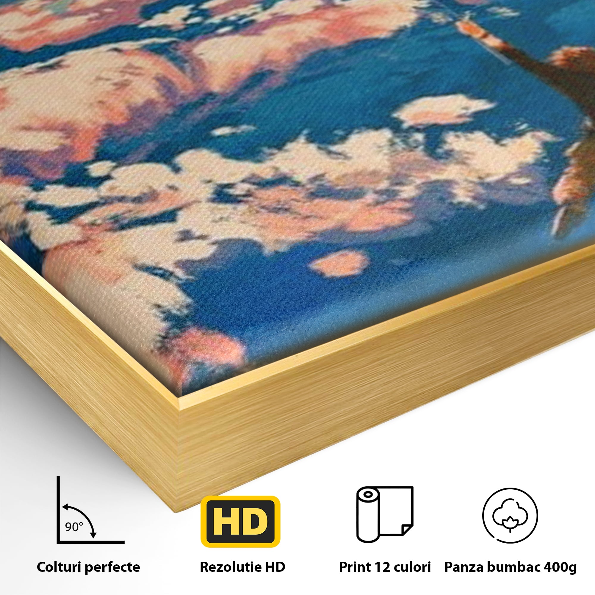 Tablou Canvas Premium, LuxCanva® K1021, Purtat de Curcubeu, Zbor, Nori, Inaltare, Culori, Baloane, Zburatoare, Magic, Fericire, Curaj, Aventura, Dorinte, Armonie, Fericire, Camera Copii