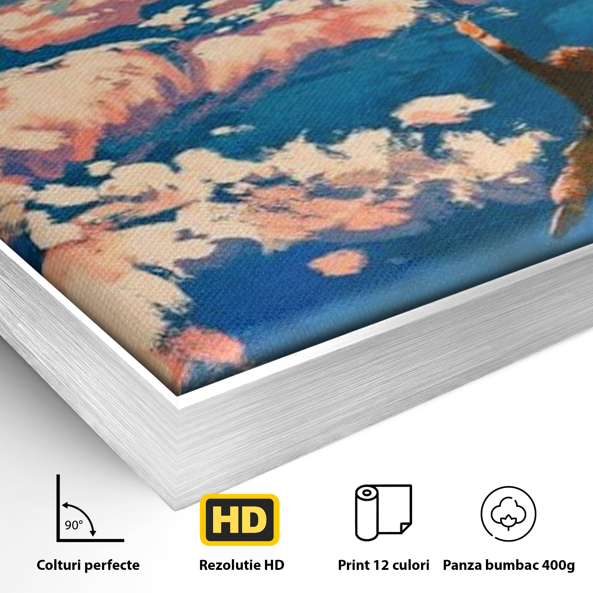 Tablou Canvas Premium, LuxCanva® K1021, Purtat de Curcubeu, Zbor, Nori, Inaltare, Culori, Baloane, Zburatoare, Magic, Fericire, Curaj, Aventura, Dorinte, Armonie, Fericire, Camera Copii