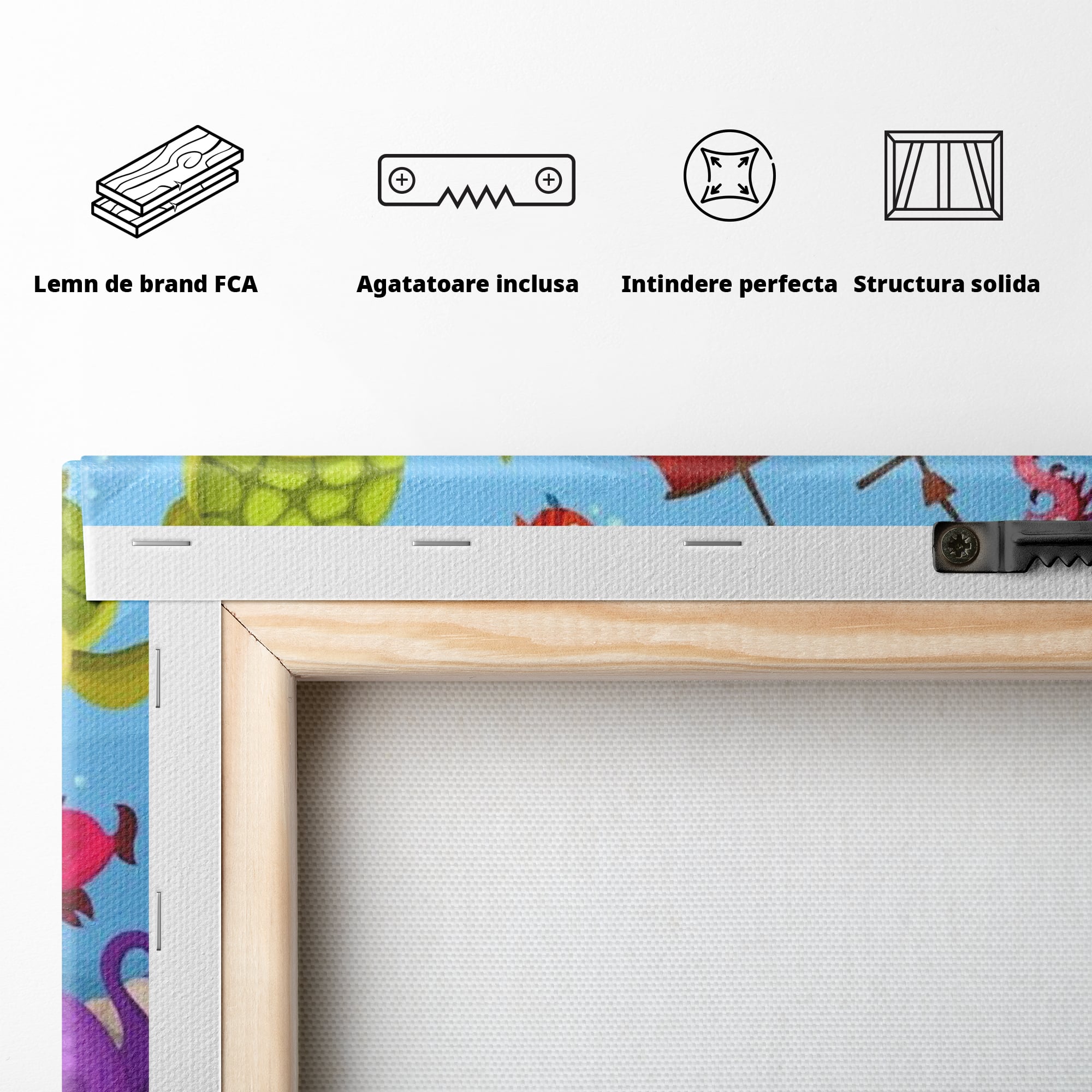 Tablou Canvas Premium, LuxCanva® K1023, Prietenii Marii, Comoara, Adancuri, Aventuri, Mare, Epava, Gradinita, Fermecata, Oceanic, Cresa, Corabie, Pesti, Crabi, Caracatita, Camera Copii