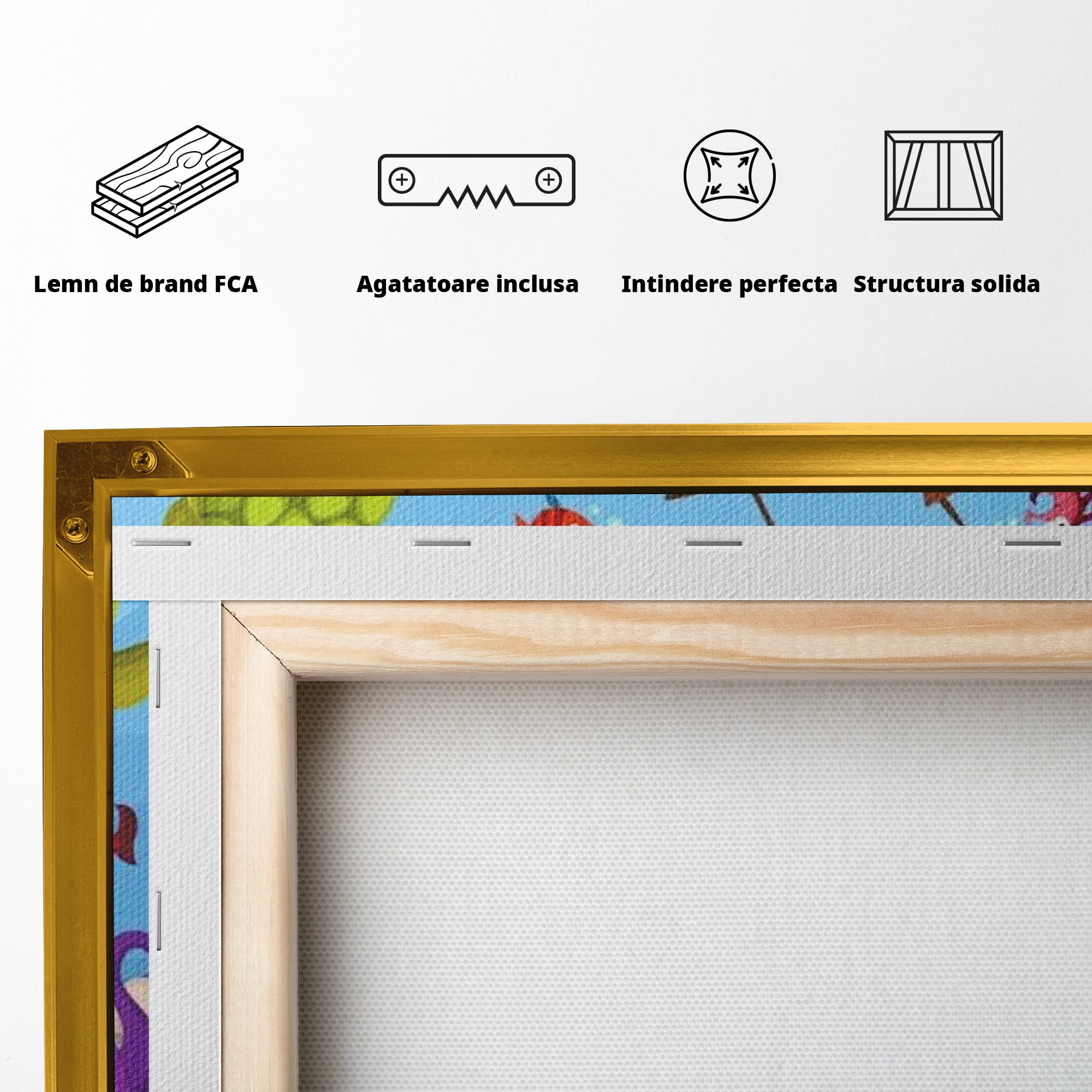 Tablou Canvas Premium, LuxCanva® K1023, Prietenii Marii, Comoara, Adancuri, Aventuri, Mare, Epava, Gradinita, Fermecata, Oceanic, Cresa, Corabie, Pesti, Crabi, Caracatita, Camera Copii
