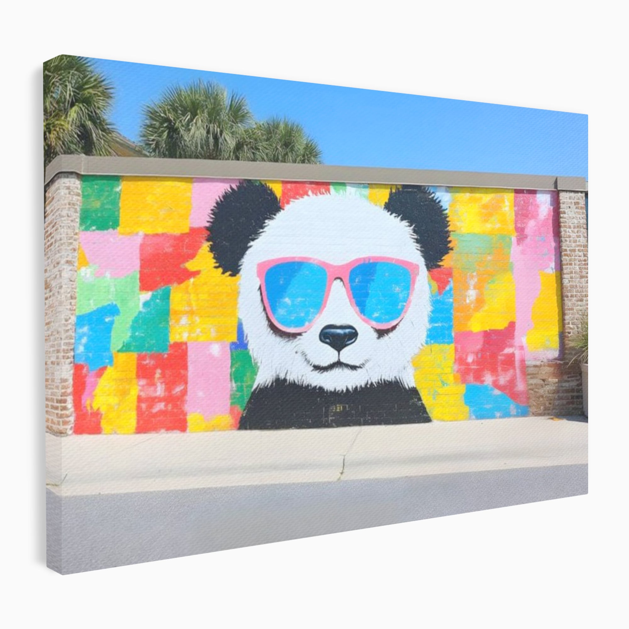 Tablou Canvas Premium, LuxCanva® K1025, Un Panda Cool, Urban, Afis, Colorat, Pop Art, Graffiti, Atitudine, Relaxare, Funcky, Ochelari de Soare, Cool, Artistic, Gradinita, Camera Copii