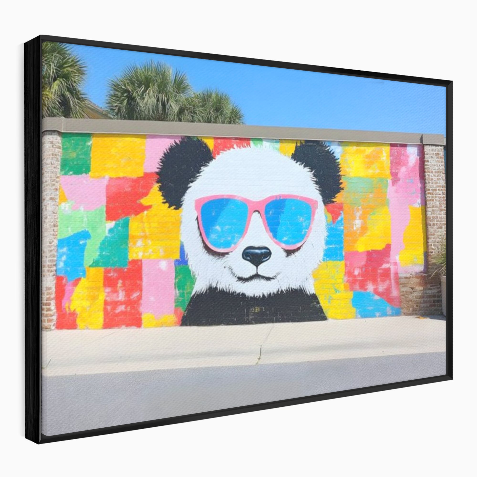 Tablou Canvas Premium, LuxCanva® K1025, Un Panda Cool, Urban, Afis, Colorat, Pop Art, Graffiti, Atitudine, Relaxare, Funcky, Ochelari de Soare, Cool, Artistic, Gradinita, Camera Copii