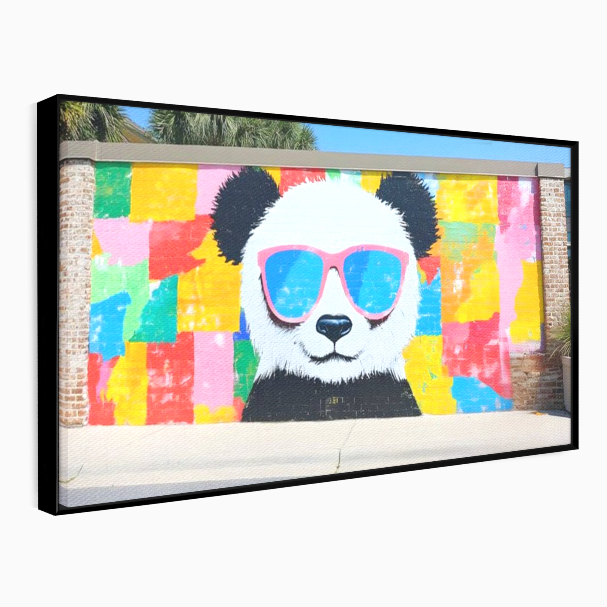Tablou Canvas Premium, LuxCanva® K1025, Un Panda Cool, Urban, Afis, Colorat, Pop Art, Graffiti, Atitudine, Relaxare, Funcky, Ochelari de Soare, Cool, Artistic, Gradinita, Camera Copii