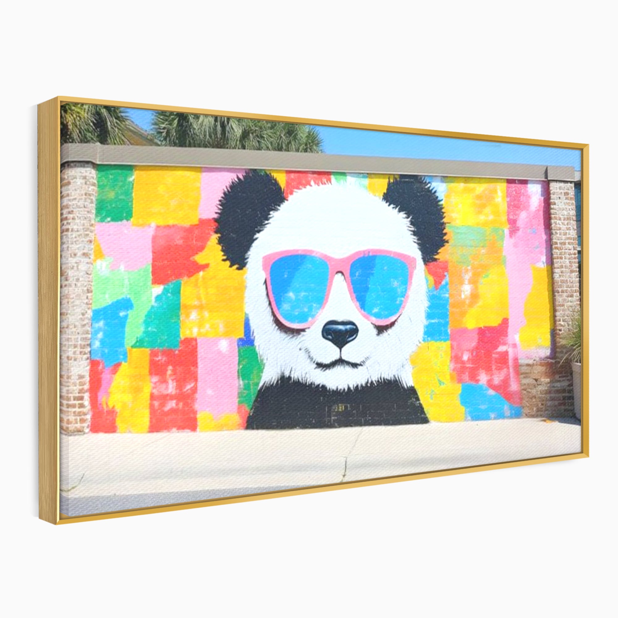 Tablou Canvas Premium, LuxCanva® K1025, Un Panda Cool, Urban, Afis, Colorat, Pop Art, Graffiti, Atitudine, Relaxare, Funcky, Ochelari de Soare, Cool, Artistic, Gradinita, Camera Copii