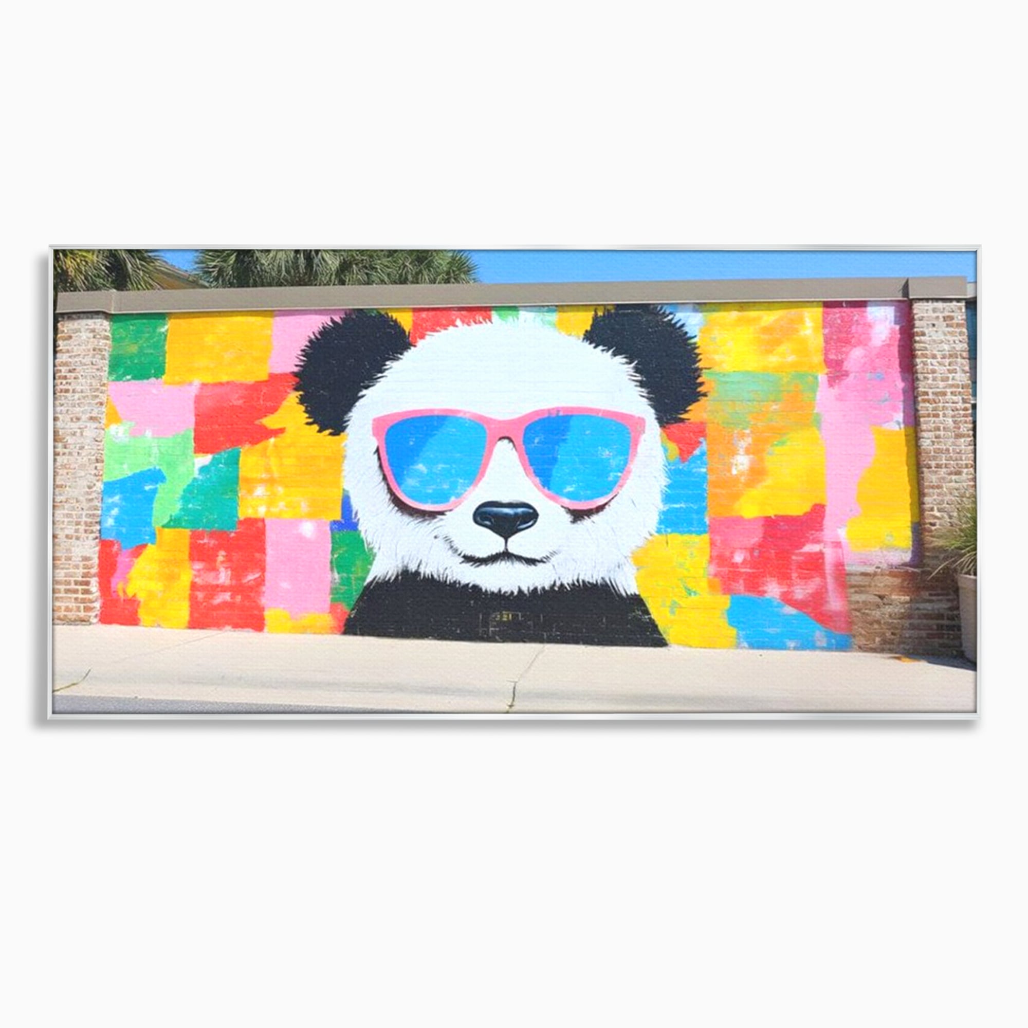 Tablou Canvas Premium, LuxCanva® K1025, Un Panda Cool, Urban, Afis, Colorat, Pop Art, Graffiti, Atitudine, Relaxare, Funcky, Ochelari de Soare, Cool, Artistic, Gradinita, Camera Copii