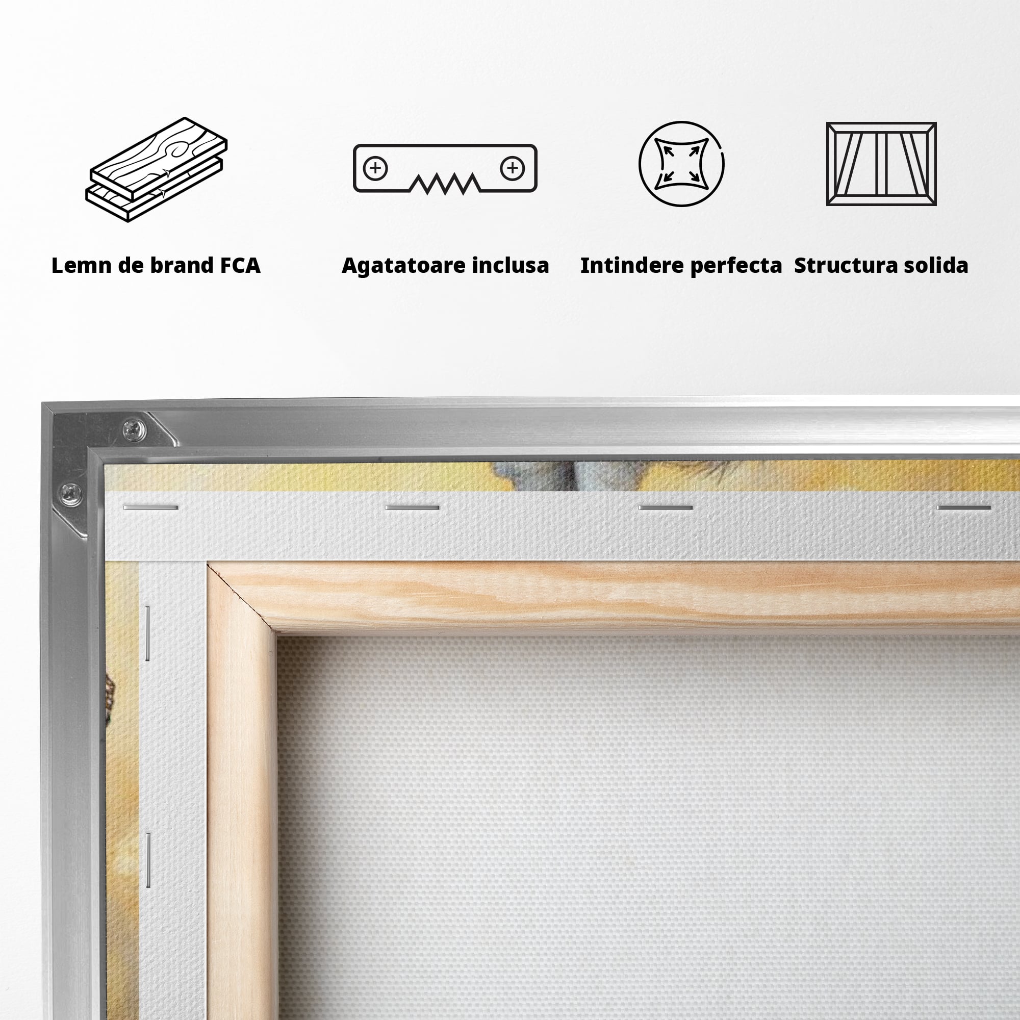 Tablou Canvas Premium, LuxCanva® K1027, Fluturasul si Elefantelul, Zbor, Aventura, Dragalas, Animale, Prietenie, Joaca, Pastel, Gradinita, Cresa, Inocenta, Copilarie, Galben, Camera Copii