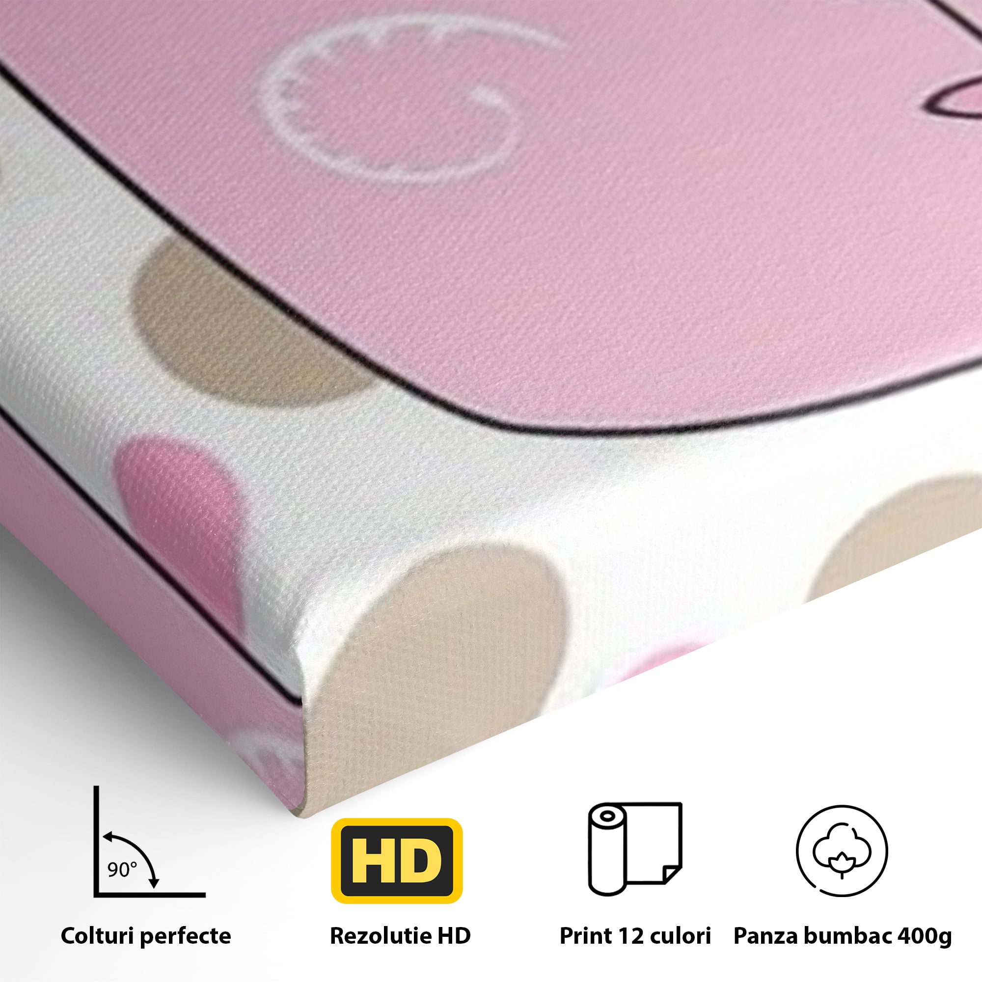 Tablou Canvas Premium, LuxCanva® K1031, Girafa si Puiul, Prietenie, Varf, Coada, Roz, Povesti, Zambete, Pastelat, Suflete, Joaca, Inocenta, Copil, Creativitate, Camera Copil, Dormitor