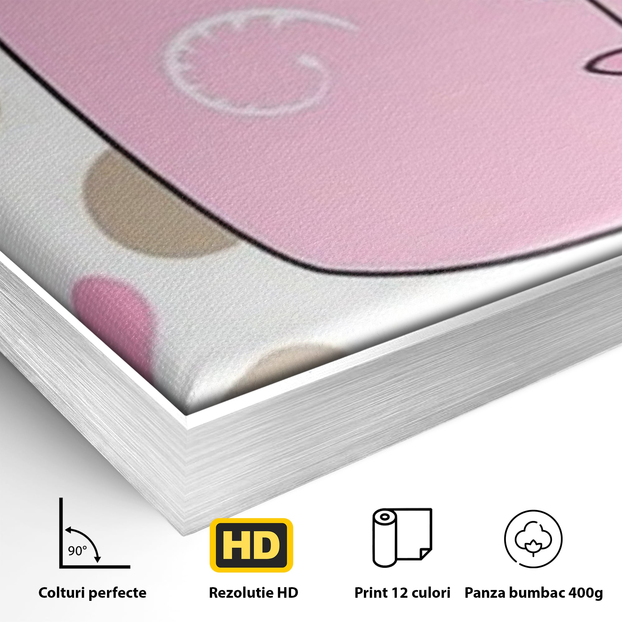 Tablou Canvas Premium, LuxCanva® K1031, Girafa si Puiul, Prietenie, Varf, Coada, Roz, Povesti, Zambete, Pastelat, Suflete, Joaca, Inocenta, Copil, Creativitate, Camera Copil, Dormitor