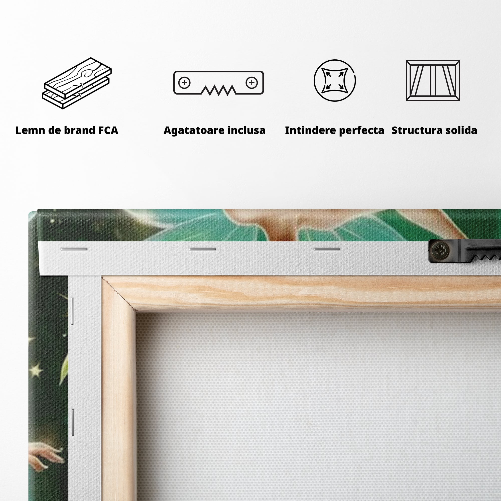 Tablou Canvas Premium, LuxCanva® K1032, Zana Smaraldului Fermecat, Tinker Bell, Personaj, Desene, Walt, Disney, Magie, Sclipire, Verde, Aripi, Taram, Basm, Camera Copil, Dormitor