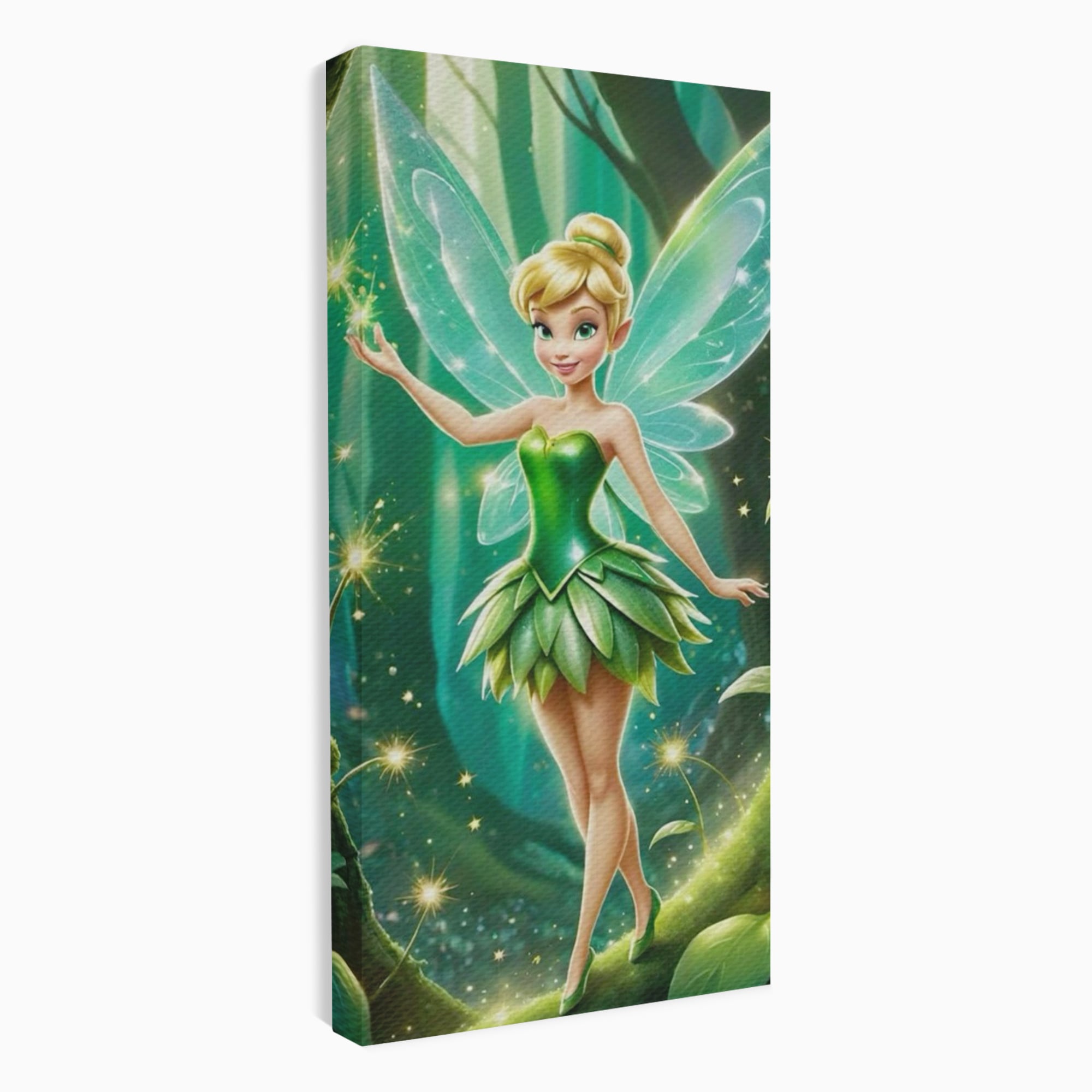 Tablou Canvas Premium, LuxCanva® K1032, Zana Smaraldului Fermecat, Tinker Bell, Personaj, Desene, Walt, Disney, Magie, Sclipire, Verde, Aripi, Taram, Basm, Camera Copil, Dormitor