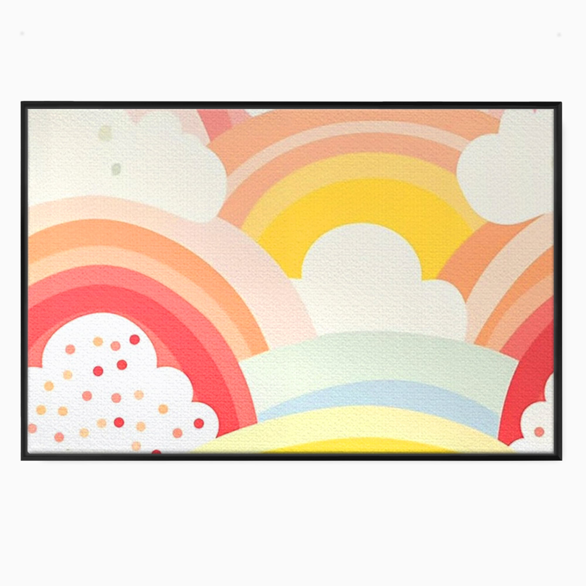 Leinwand Wandkunst Canvas Premium, LuxCanva® K1034, Himmel Lächeln, Pastell, Regenbogen, Wolken, Wolken, Wolken, Energie, Weichheit, Atmosphäre, Kindheit, Himmel, Geschichte, Optimismus, Glück, Kinderzimmer, Schlafzimmer