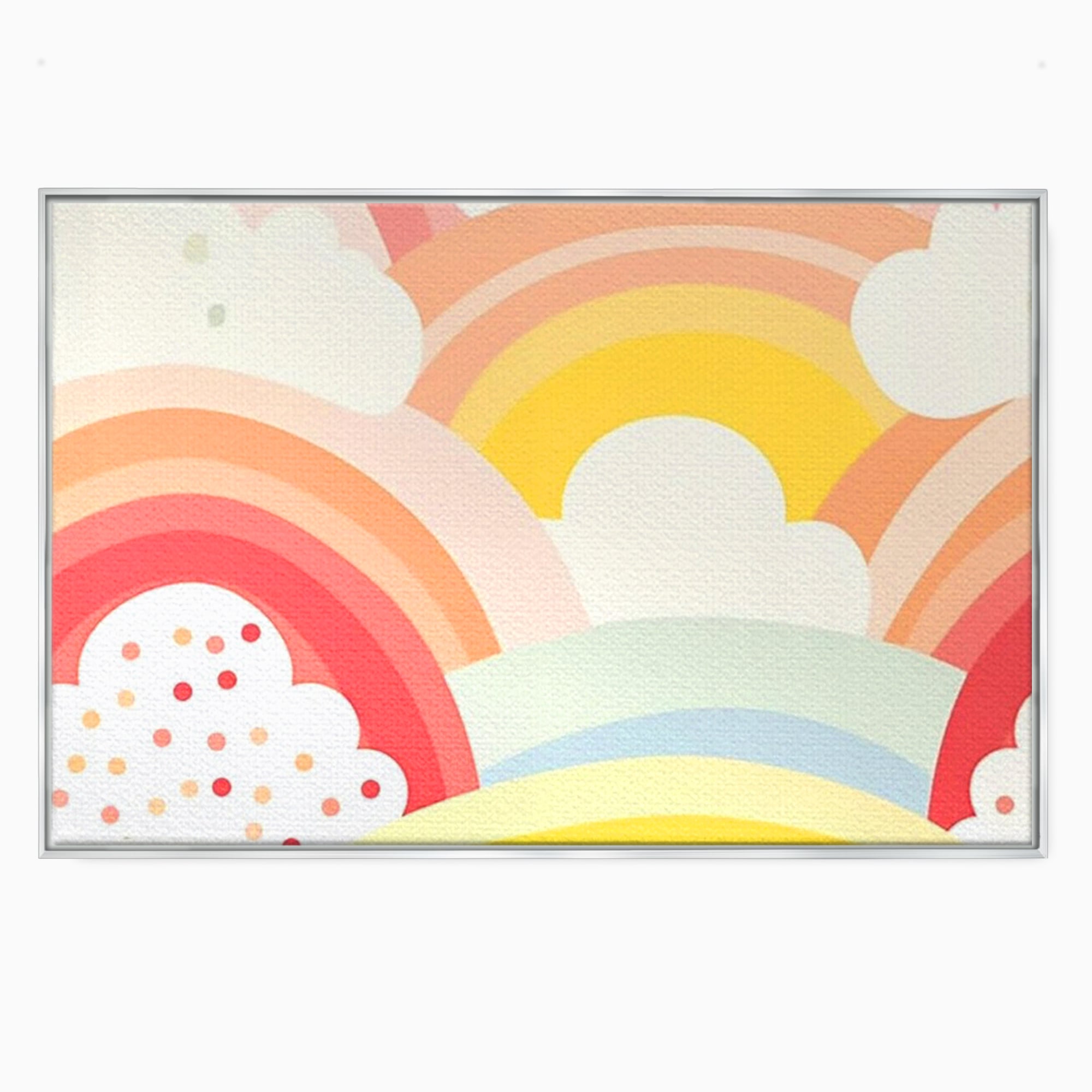 Leinwand Wandkunst Canvas Premium, LuxCanva® K1034, Himmel Lächeln, Pastell, Regenbogen, Wolken, Wolken, Wolken, Energie, Weichheit, Atmosphäre, Kindheit, Himmel, Geschichte, Optimismus, Glück, Kinderzimmer, Schlafzimmer