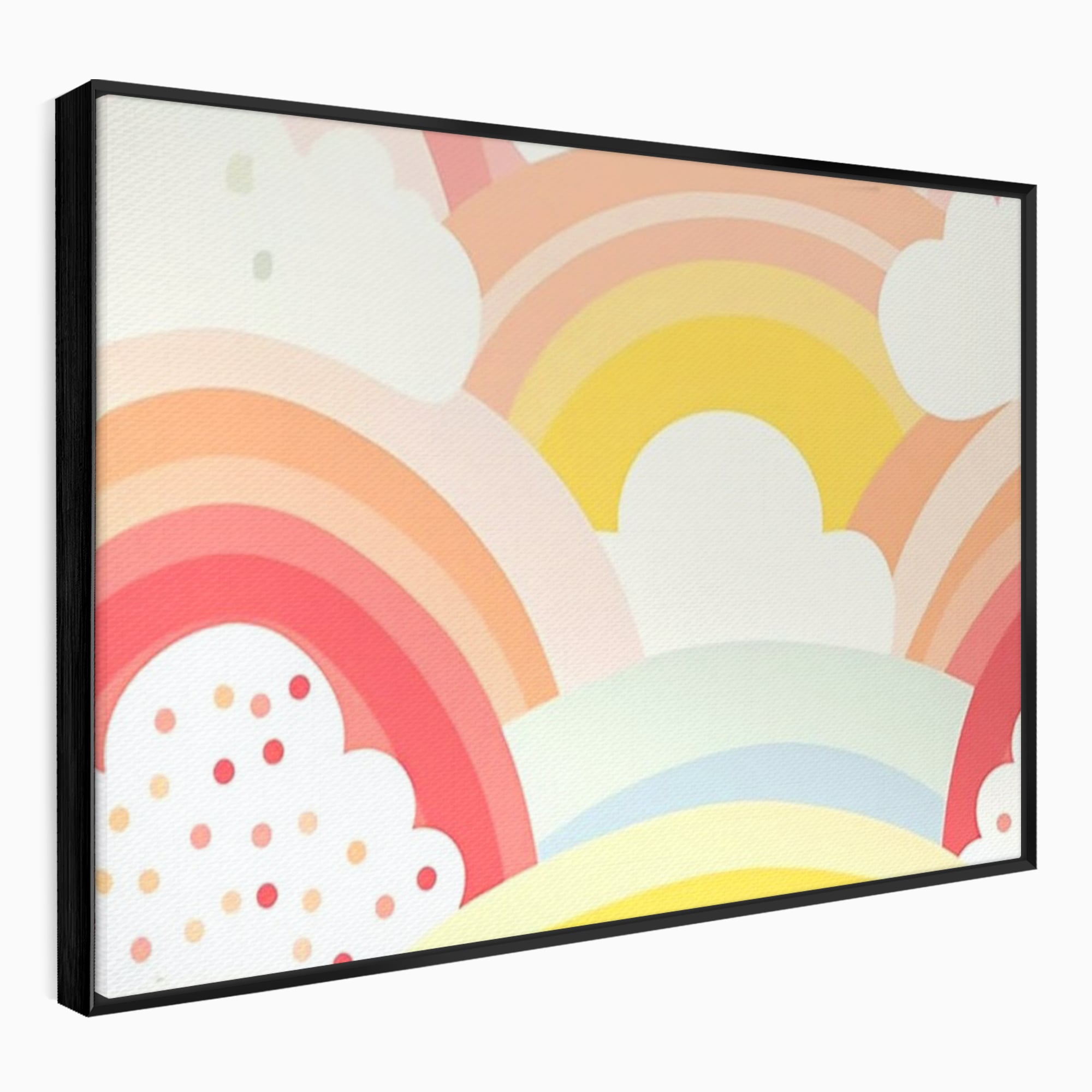 Leinwand Wandkunst Canvas Premium, LuxCanva® K1034, Himmel Lächeln, Pastell, Regenbogen, Wolken, Wolken, Wolken, Energie, Weichheit, Atmosphäre, Kindheit, Himmel, Geschichte, Optimismus, Glück, Kinderzimmer, Schlafzimmer
