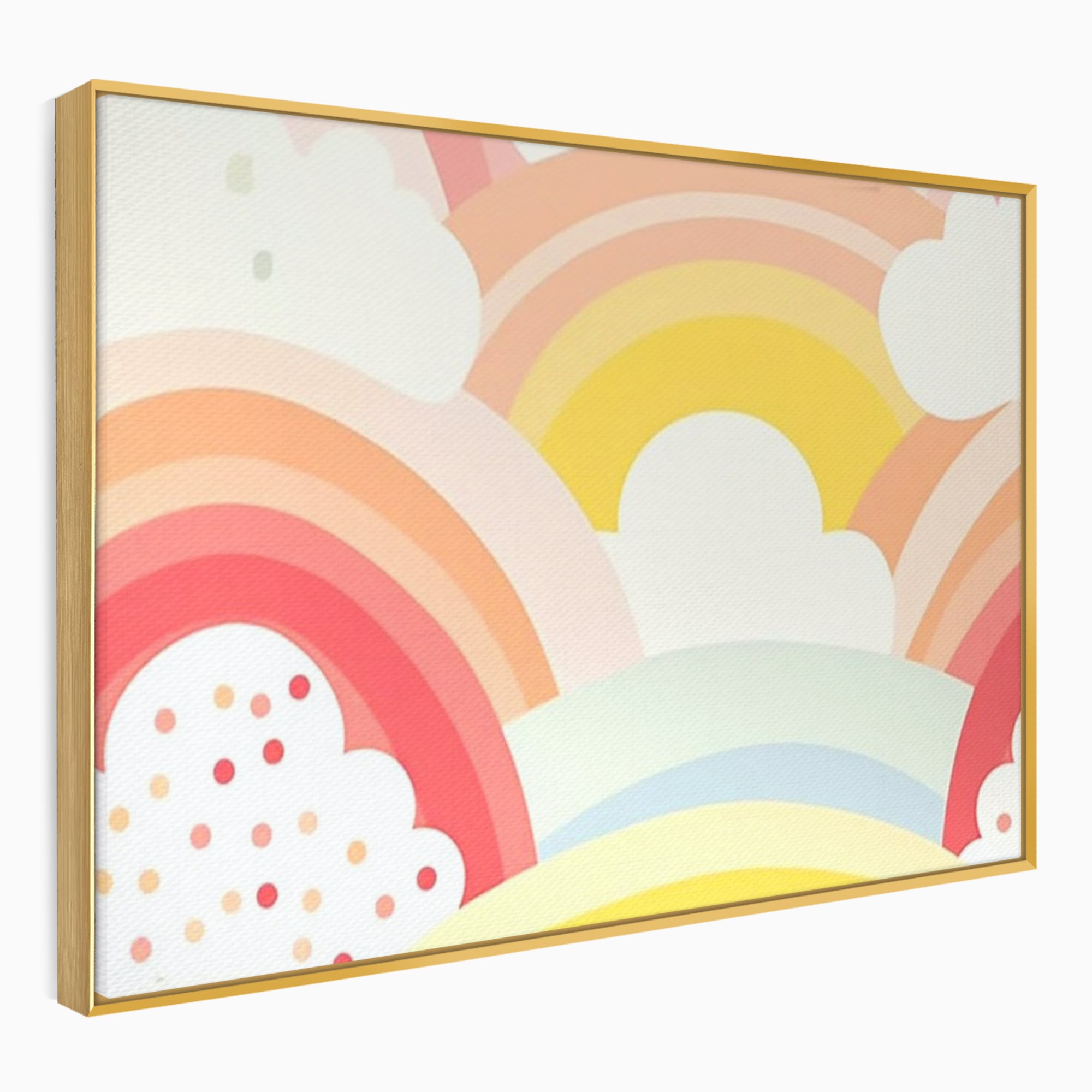 Leinwand Wandkunst Canvas Premium, LuxCanva® K1034, Himmel Lächeln, Pastell, Regenbogen, Wolken, Wolken, Wolken, Energie, Weichheit, Atmosphäre, Kindheit, Himmel, Geschichte, Optimismus, Glück, Kinderzimmer, Schlafzimmer