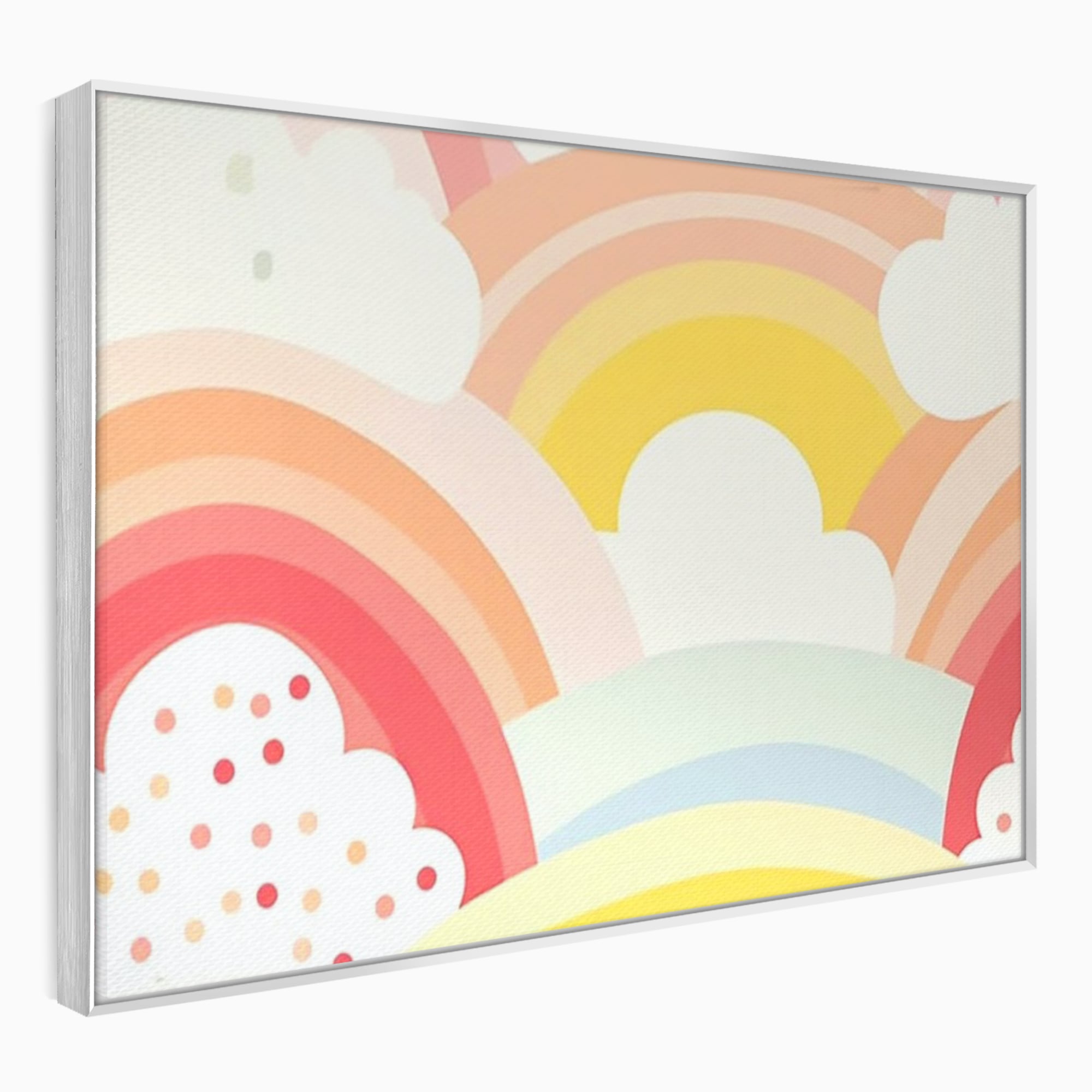Leinwand Wandkunst Canvas Premium, LuxCanva® K1034, Himmel Lächeln, Pastell, Regenbogen, Wolken, Wolken, Wolken, Energie, Weichheit, Atmosphäre, Kindheit, Himmel, Geschichte, Optimismus, Glück, Kinderzimmer, Schlafzimmer