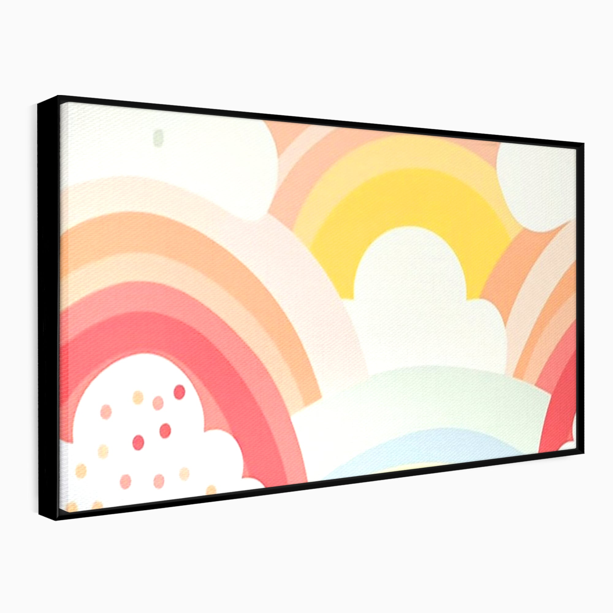 Leinwand Wandkunst Canvas Premium, LuxCanva® K1034, Himmel Lächeln, Pastell, Regenbogen, Wolken, Wolken, Wolken, Energie, Weichheit, Atmosphäre, Kindheit, Himmel, Geschichte, Optimismus, Glück, Kinderzimmer, Schlafzimmer