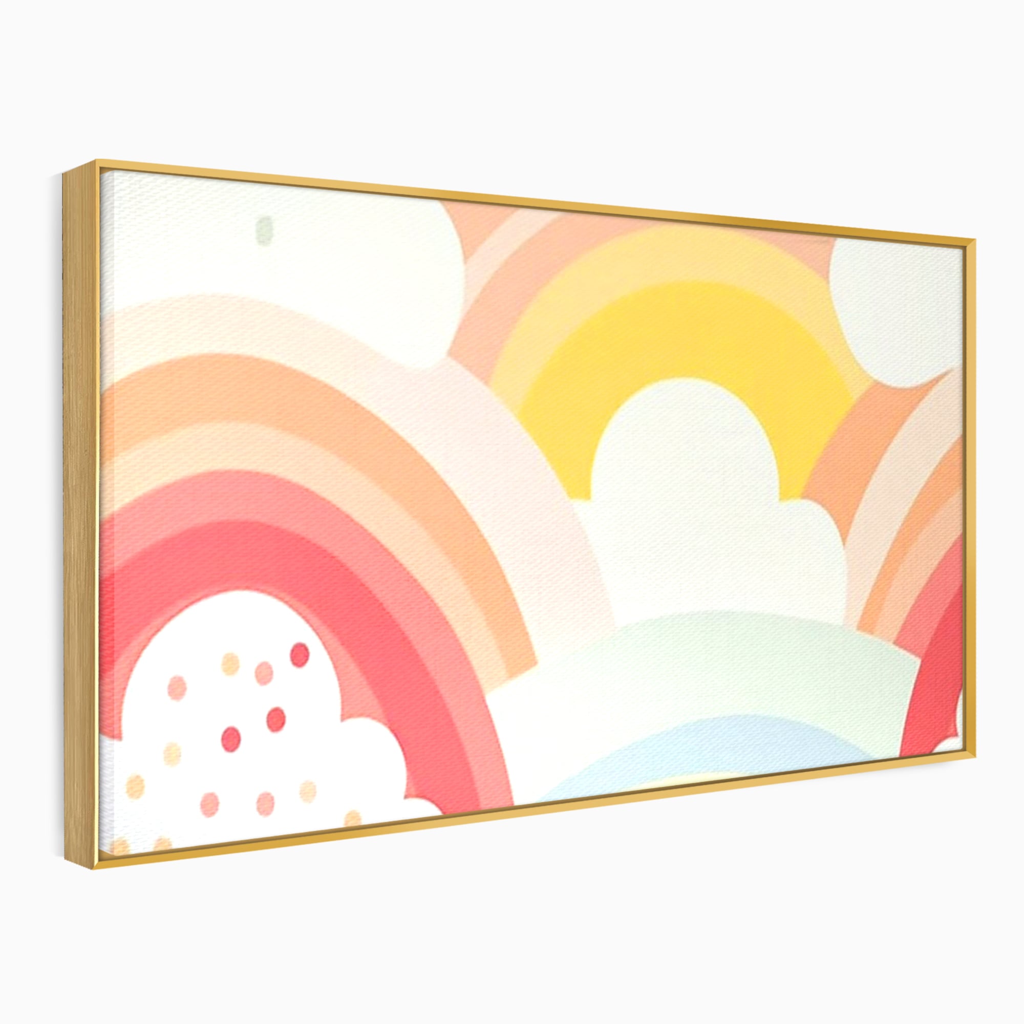 Leinwand Wandkunst Canvas Premium, LuxCanva® K1034, Himmel Lächeln, Pastell, Regenbogen, Wolken, Wolken, Wolken, Energie, Weichheit, Atmosphäre, Kindheit, Himmel, Geschichte, Optimismus, Glück, Kinderzimmer, Schlafzimmer