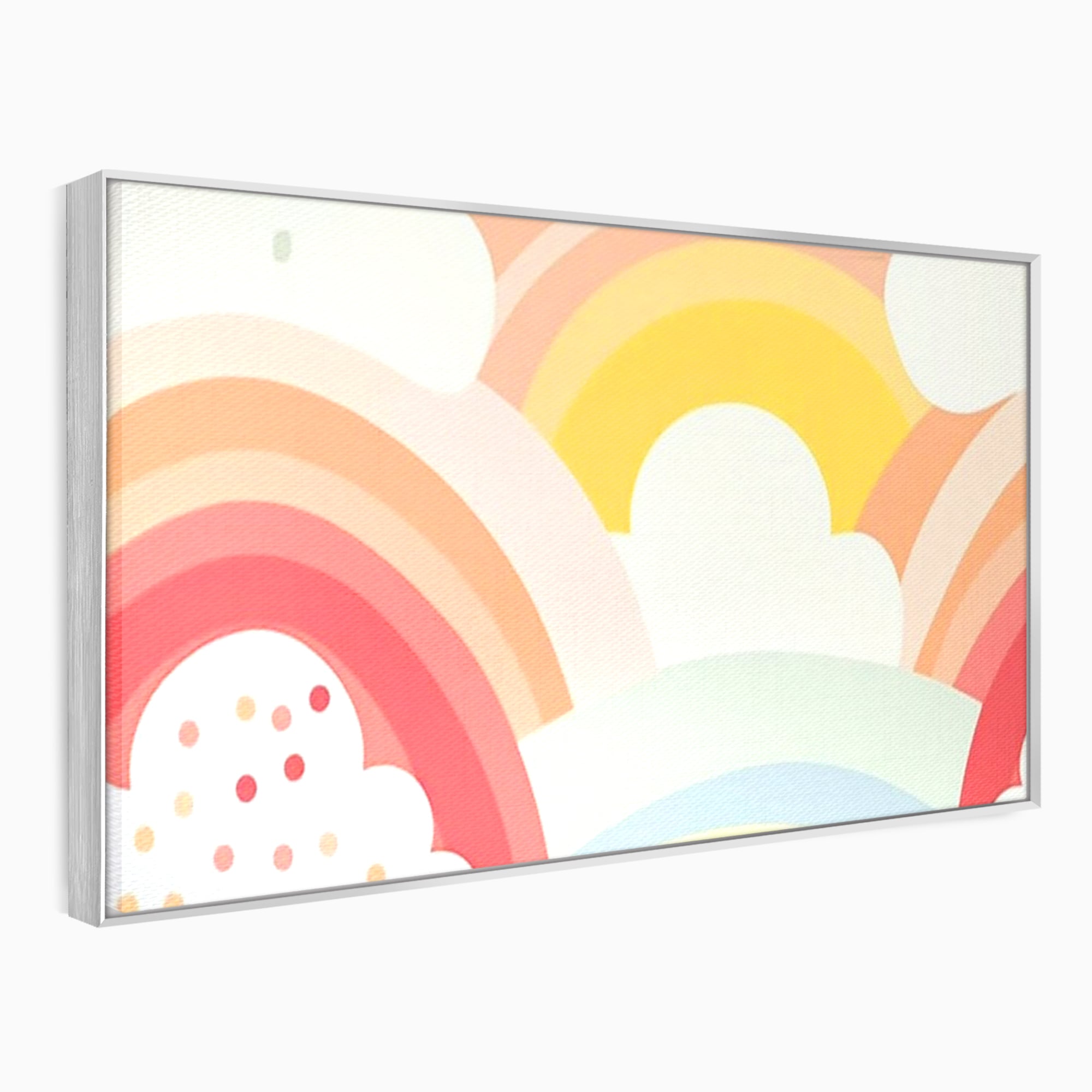 Leinwand Wandkunst Canvas Premium, LuxCanva® K1034, Himmel Lächeln, Pastell, Regenbogen, Wolken, Wolken, Wolken, Energie, Weichheit, Atmosphäre, Kindheit, Himmel, Geschichte, Optimismus, Glück, Kinderzimmer, Schlafzimmer