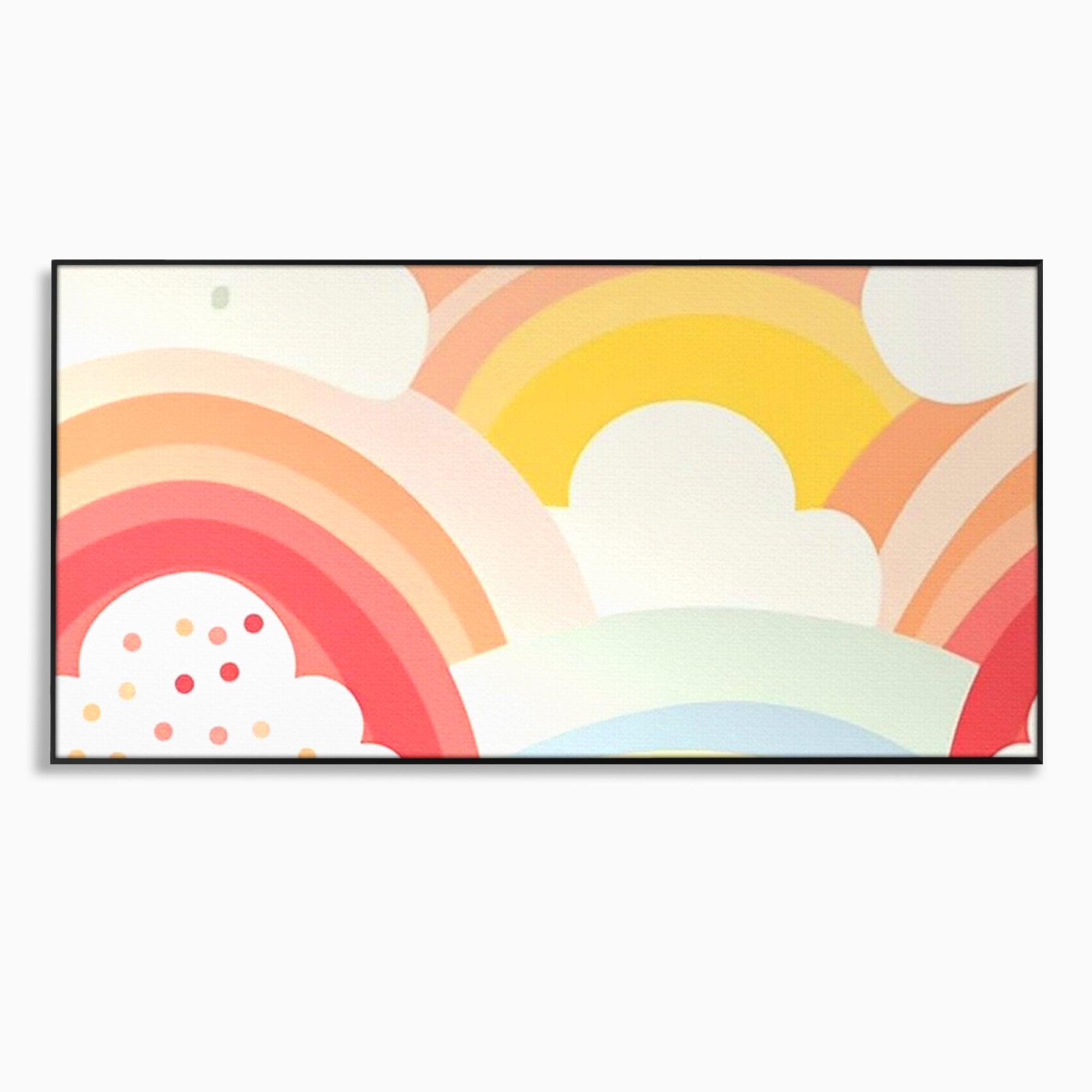 Leinwand Wandkunst Canvas Premium, LuxCanva® K1034, Himmel Lächeln, Pastell, Regenbogen, Wolken, Wolken, Wolken, Energie, Weichheit, Atmosphäre, Kindheit, Himmel, Geschichte, Optimismus, Glück, Kinderzimmer, Schlafzimmer