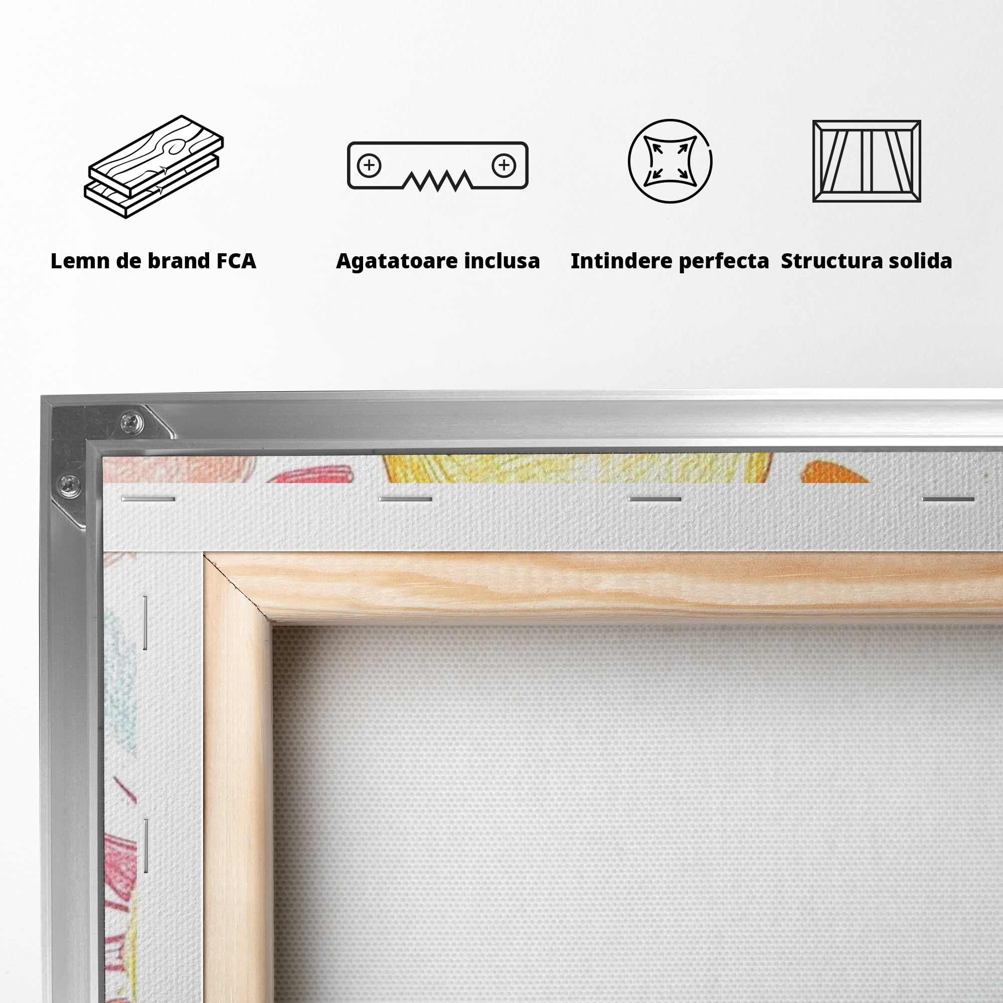 Tablou Canvas Premium, LuxCanva® K1035, Magia Cerului Copilaresc, Zambete, Cer, Soare, Joc, Obraz, Roz, Norisori, Veselie, Raze, Dans, Stele, Magie, Copilarie, Inocenta, Camera Copil, Dormitor