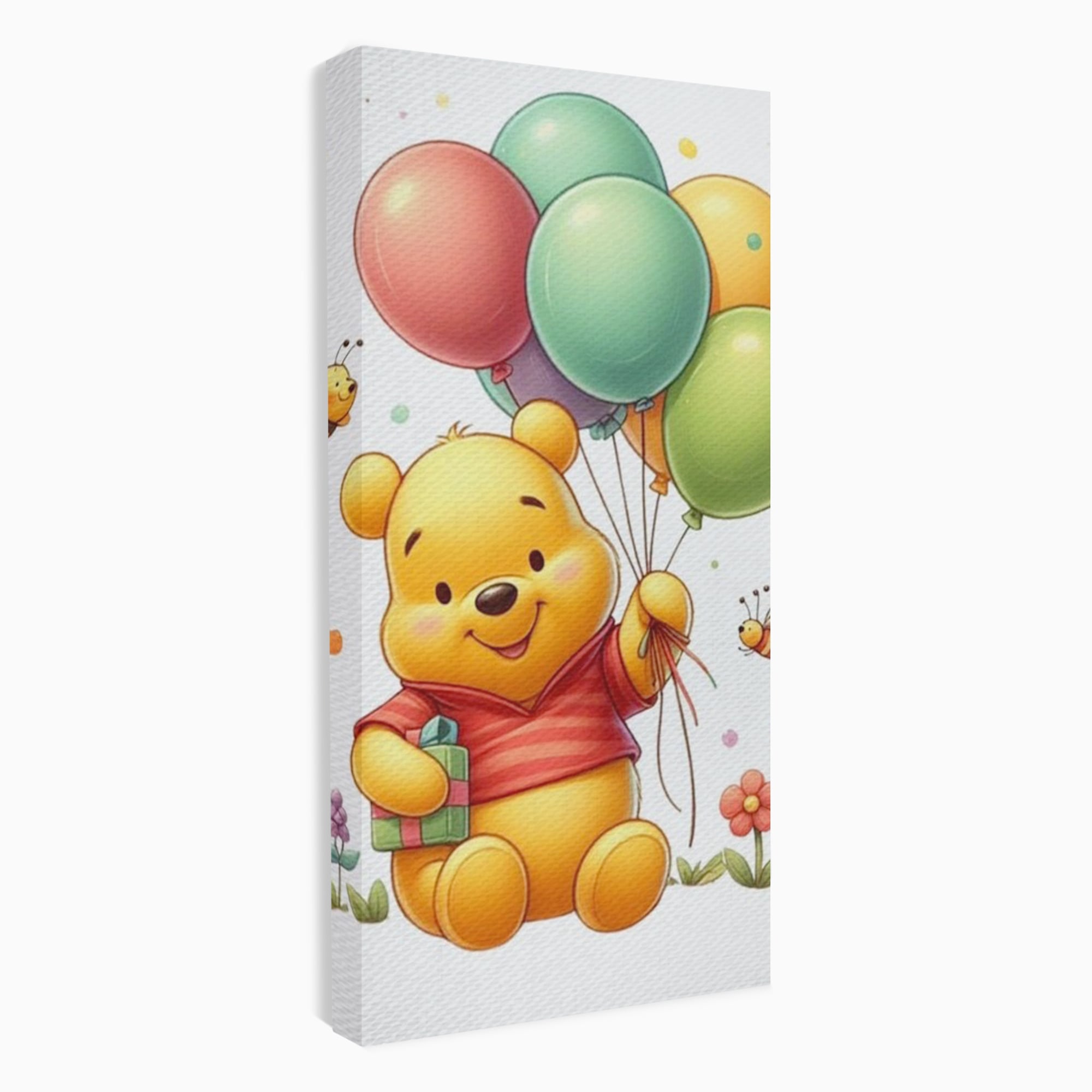 Leinwandbilder Premium, LuxCanva® K1036, Ballon-Teddybär, Pooh, Winnie The Pooh, Luftballons, Freund, Bienen, glücklich, Glück, Glück, Geschenk, Jahrestag, Unschuld, Kinderzimmer, Schlafzimmer