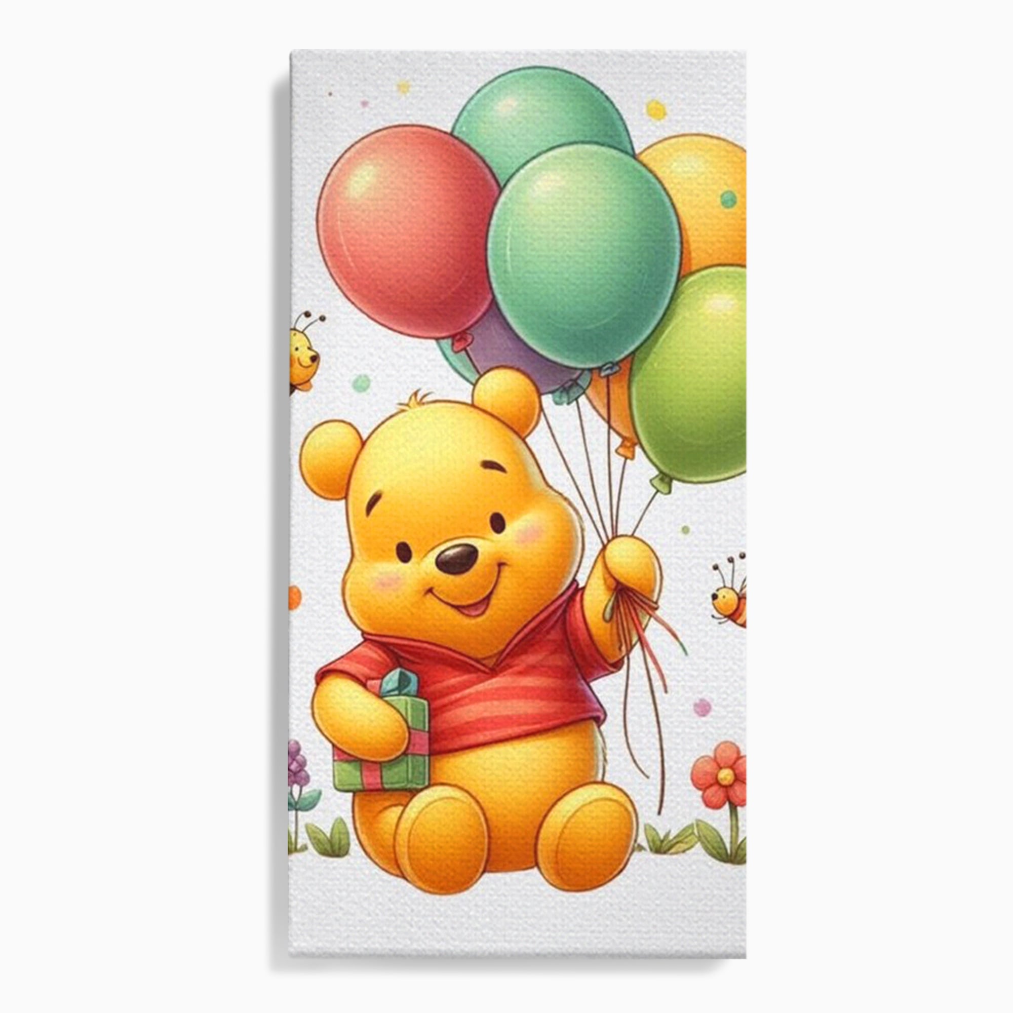 Leinwandbilder Premium, LuxCanva® K1036, Ballon-Teddybär, Pooh, Winnie The Pooh, Luftballons, Freund, Bienen, glücklich, Glück, Glück, Geschenk, Jahrestag, Unschuld, Kinderzimmer, Schlafzimmer