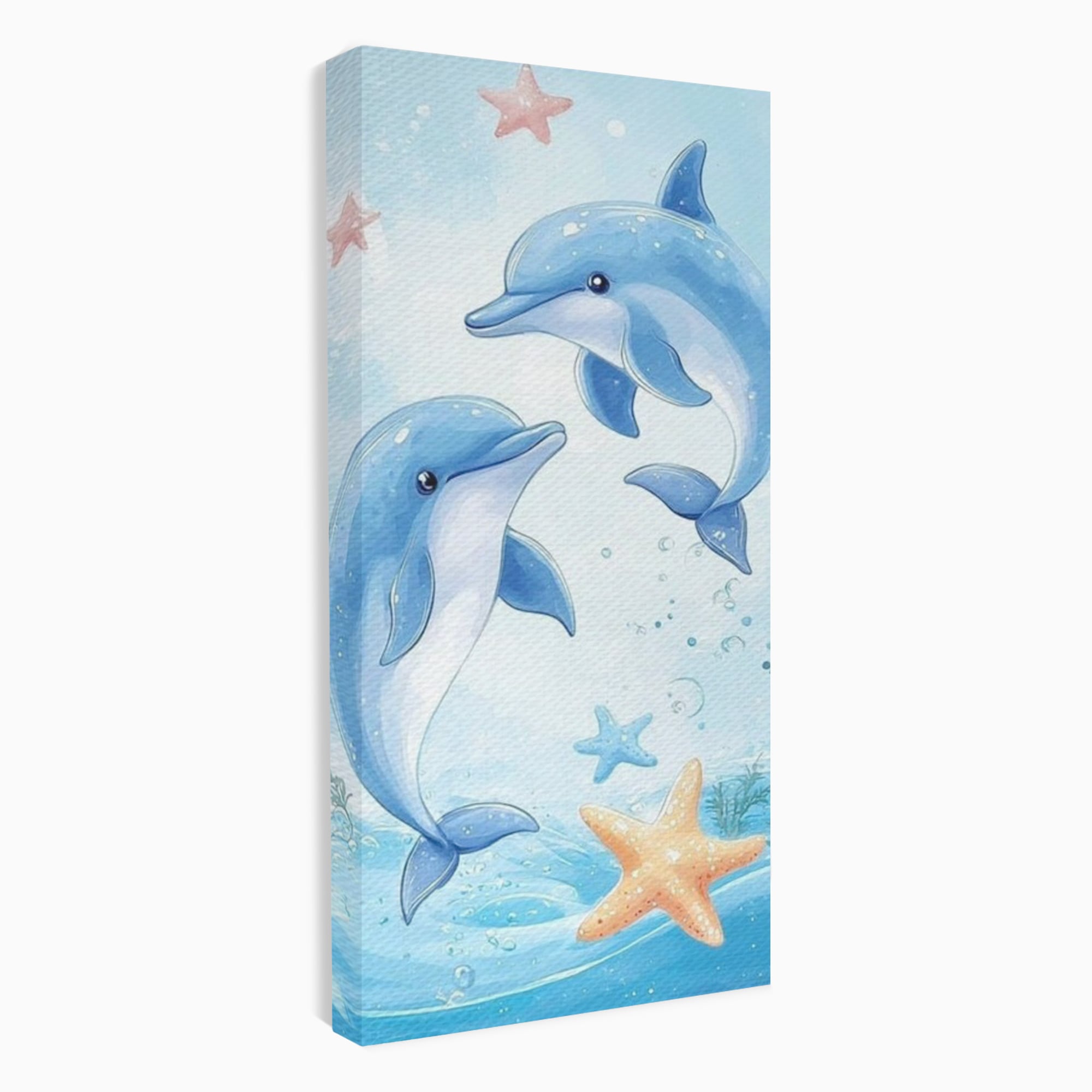 Tablou Canvas Premium, LuxCanva® K1038, Balet Marin, Dans, Delfini, Prietenie, Valuri, Ocean, Salturi, Subacvatic, Libertate, Apa, Joaca, Veselie, Magie, Explorare, Camera Copil, Dormitor