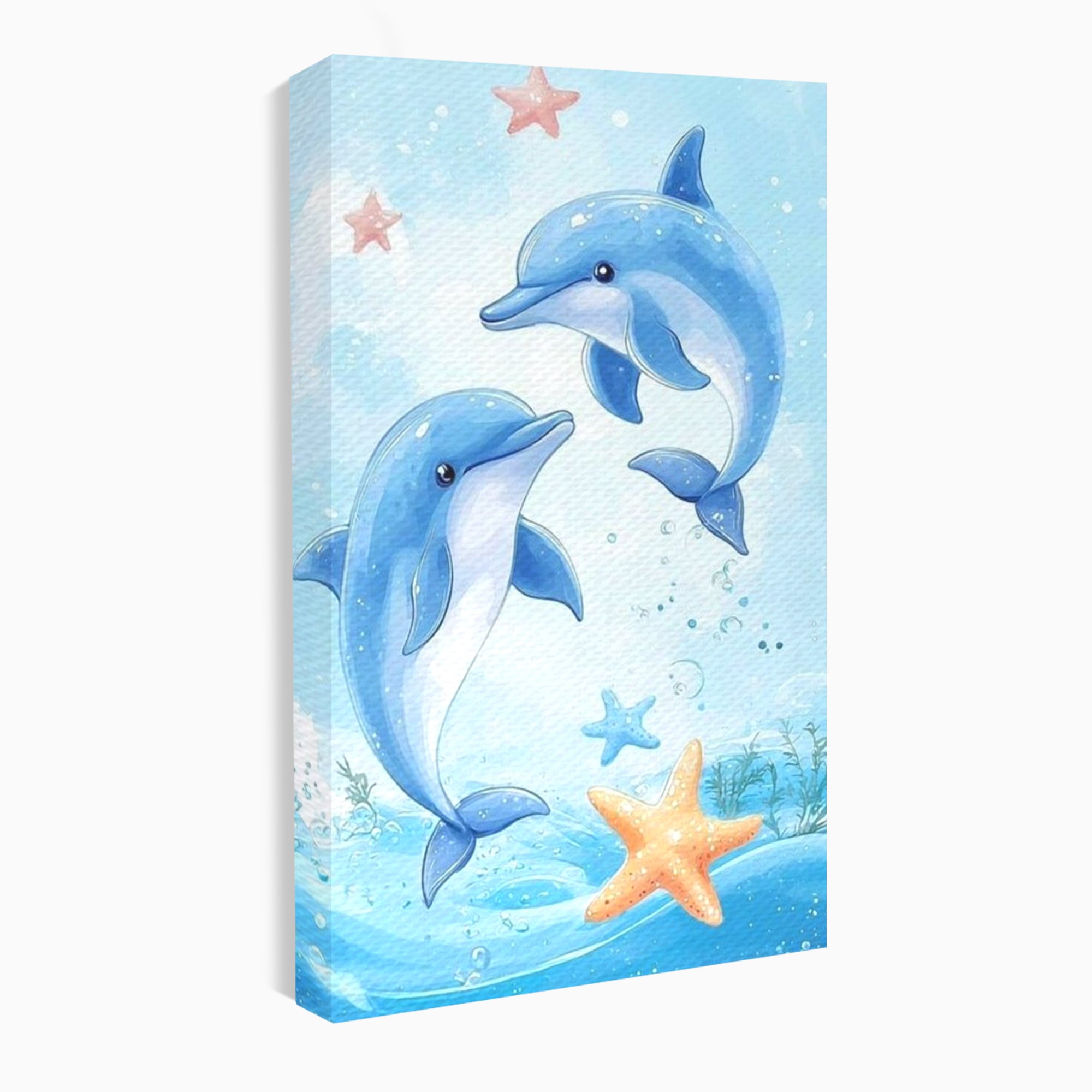 Tablou Canvas Premium, LuxCanva® K1038, Balet Marin, Dans, Delfini, Prietenie, Valuri, Ocean, Salturi, Subacvatic, Libertate, Apa, Joaca, Veselie, Magie, Explorare, Camera Copil, Dormitor