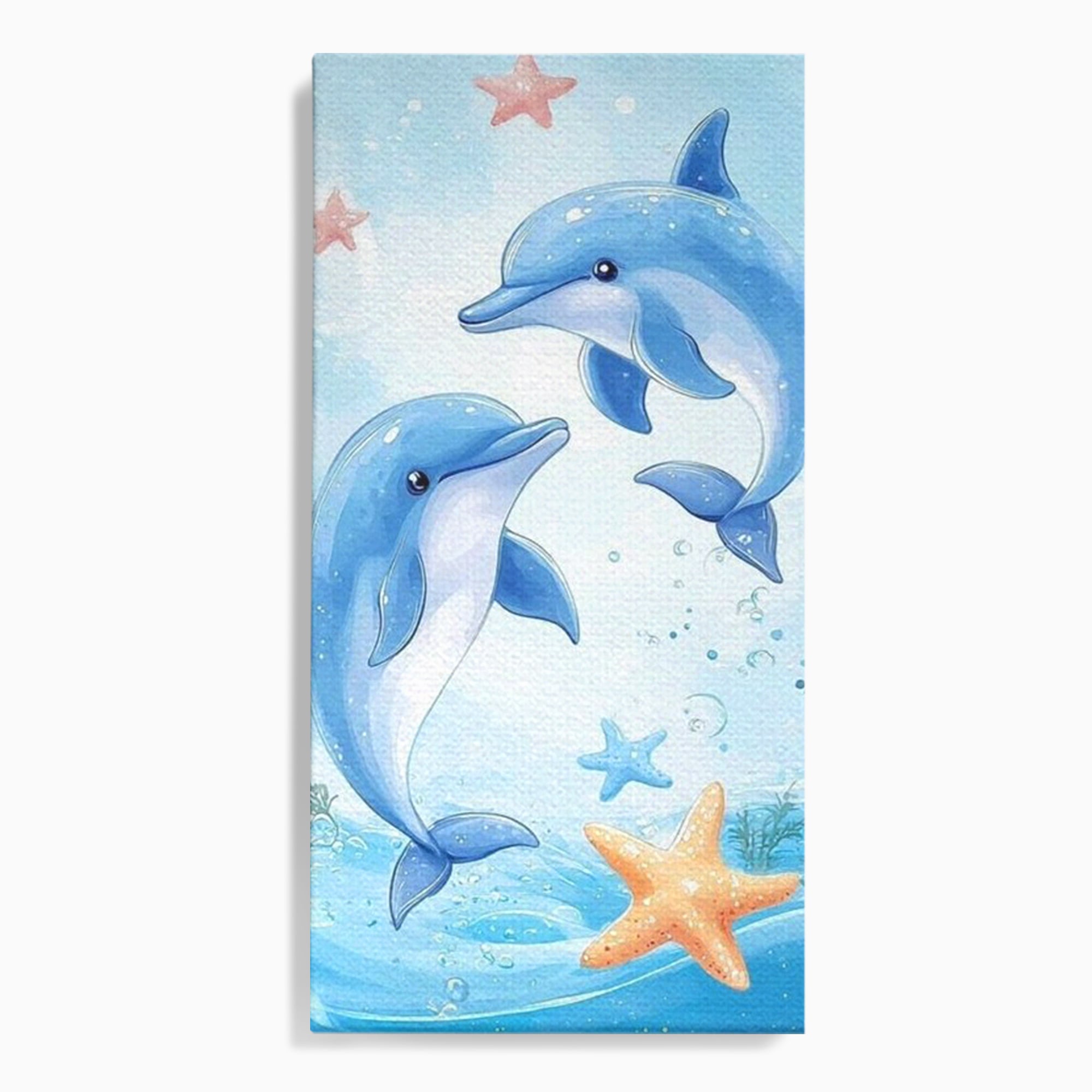 Tablou Canvas Premium, LuxCanva® K1038, Balet Marin, Dans, Delfini, Prietenie, Valuri, Ocean, Salturi, Subacvatic, Libertate, Apa, Joaca, Veselie, Magie, Explorare, Camera Copil, Dormitor