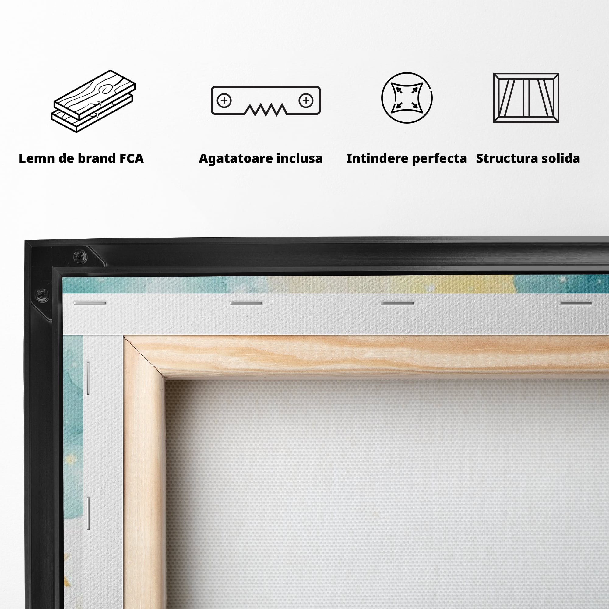 Tablou Canvas Premium, LuxCanva® K1040, Norii Care Canta Stele, Somn, Usor, Vise, Pastel, Cer, Curcubeu, Ploaie, Pufos, Magie, Luna, Fantezie, Taram, Basm, Frumusete, Camera Copil, Dormitor