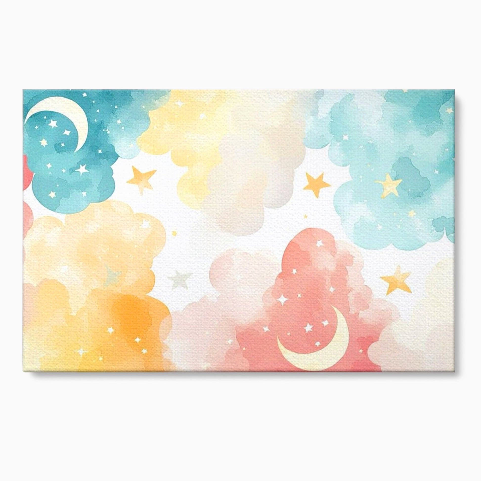 Tablou Canvas Premium, LuxCanva® K1040, Norii Care Canta Stele, Somn, Usor, Vise, Pastel, Cer, Curcubeu, Ploaie, Pufos, Magie, Luna, Fantezie, Taram, Basm, Frumusete, Camera Copil, Dormitor