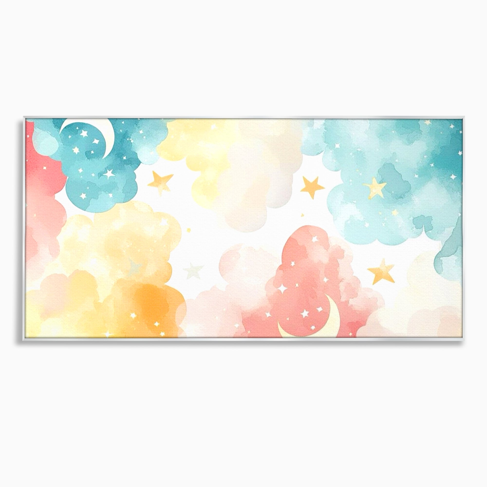 Tablou Canvas Premium, LuxCanva® K1040, Norii Care Canta Stele, Somn, Usor, Vise, Pastel, Cer, Curcubeu, Ploaie, Pufos, Magie, Luna, Fantezie, Taram, Basm, Frumusete, Camera Copil, Dormitor