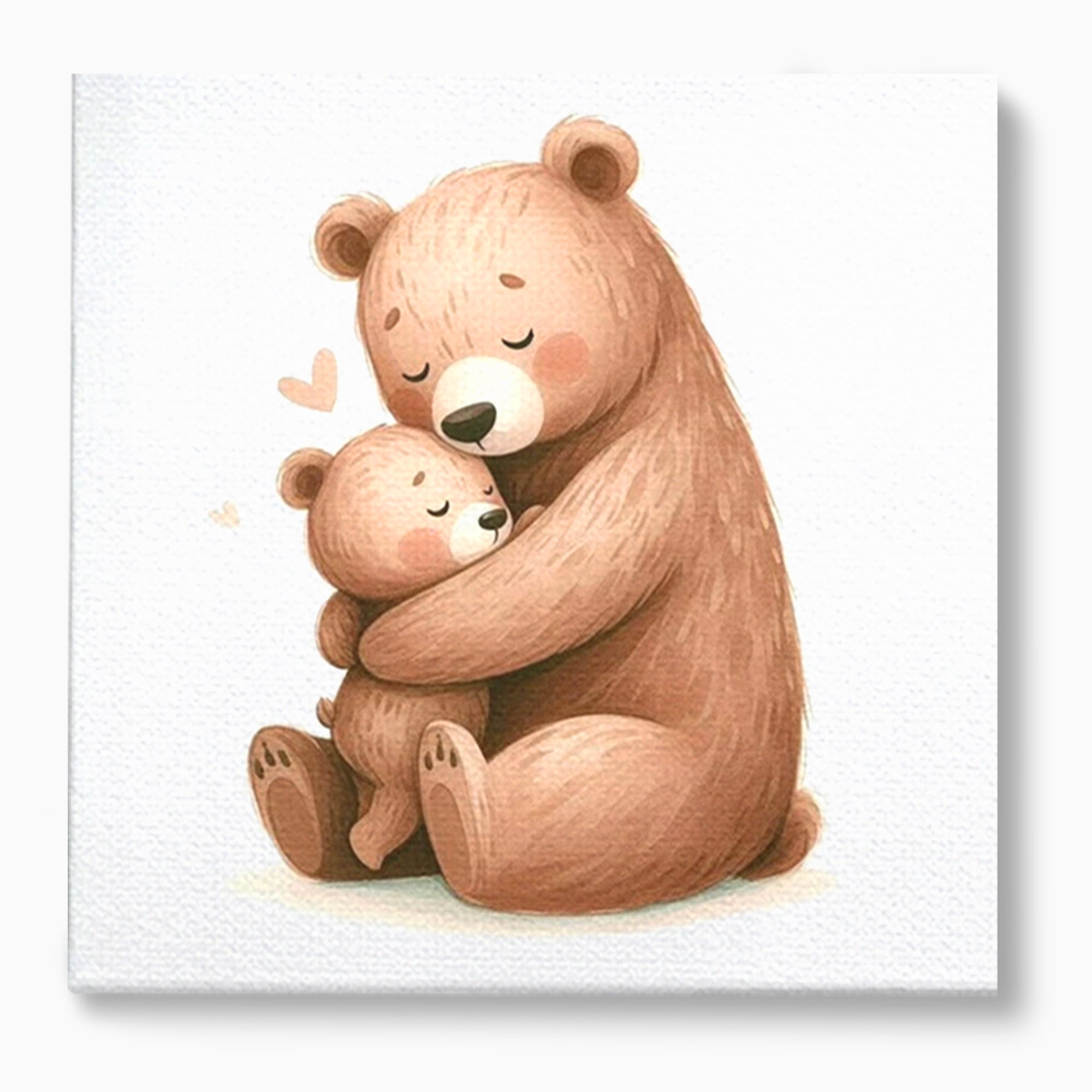 Tablou Canvas Premium, LuxCanva® K1041, Imbratisarea Care Vindeca, Mama, Urs, Pui, Dragoste, Caldura, Neinlocuit, Brate, Siguranta, Acasa, Familie, Blanita, Moment, Camera Copil, Dormitor