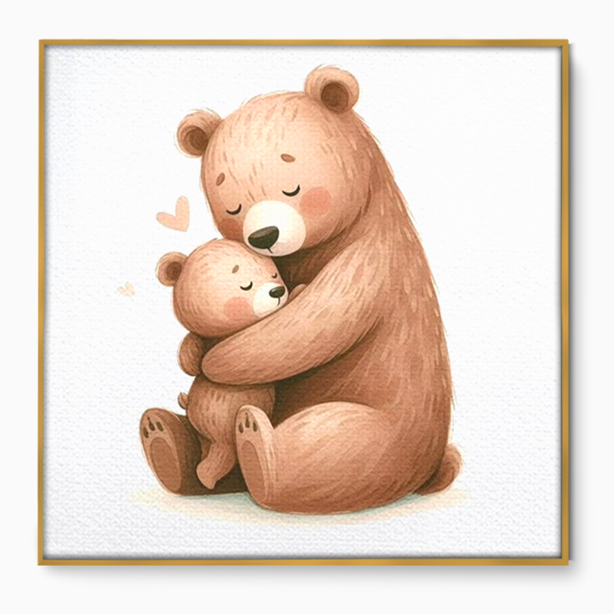Tablou Canvas Premium, LuxCanva® K1041, Imbratisarea Care Vindeca, Mama, Urs, Pui, Dragoste, Caldura, Neinlocuit, Brate, Siguranta, Acasa, Familie, Blanita, Moment, Camera Copil, Dormitor