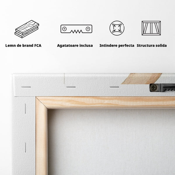 Tablou Canvas Premium, LuxCanva® K1042, Somn in Bratele Lunii, Ursulet, Somnoros, Vise, Luna, Noapte, Stele, Leganat, Cuib, Semiluna, Pace, Liniste, Taram, Confort, Camera Copil, Dormitor