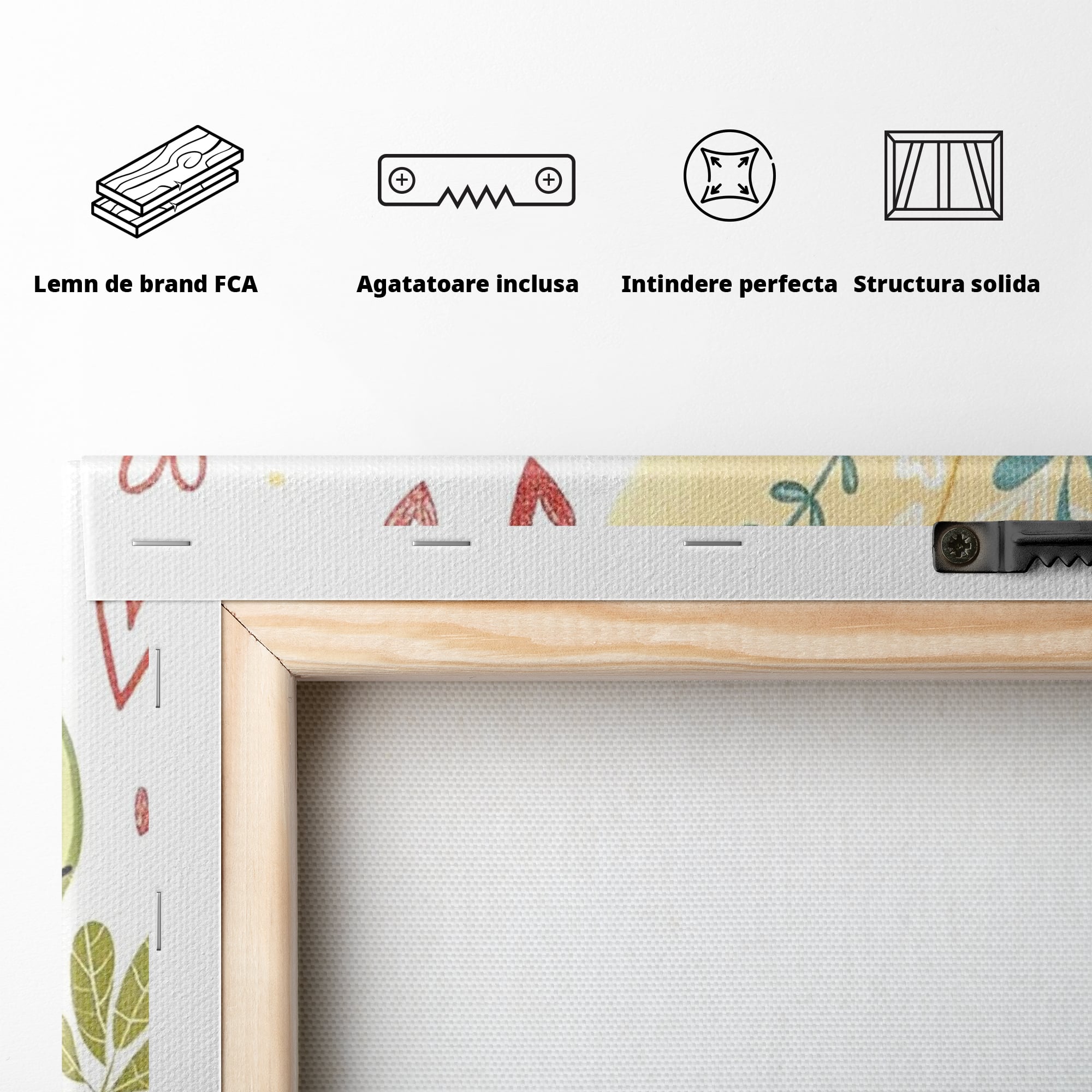 Tablou Canvas Premium, LuxCanva® K1043, Zambet din Carapace, Testoasa, Broasca, Gradina, Aventura, Soare, Curaj, Plimbare, Inimi, Flori, Copilaresc, Natura, Colorat, Camera Copil, Dormitor