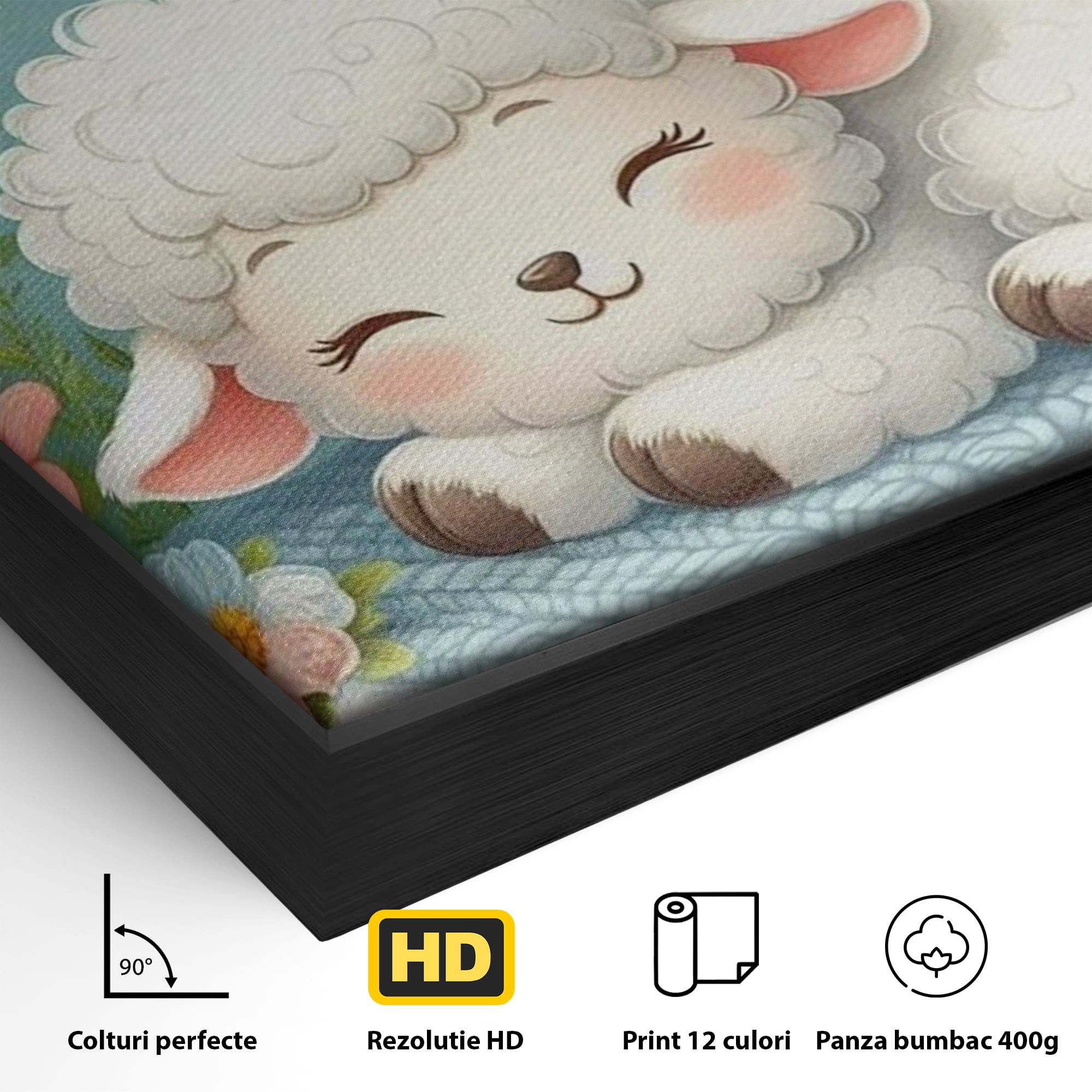 Tablou Canvas Premium, LuxCanva® K1047, Mieluselul Visator, Pui, Pasarele, Zbor, Pastelat, Lana, Flori, Armonie, Fluturi, Adormit, Gradina, Liniste, Veselie, Animalute, Camera Copil, Dormitor