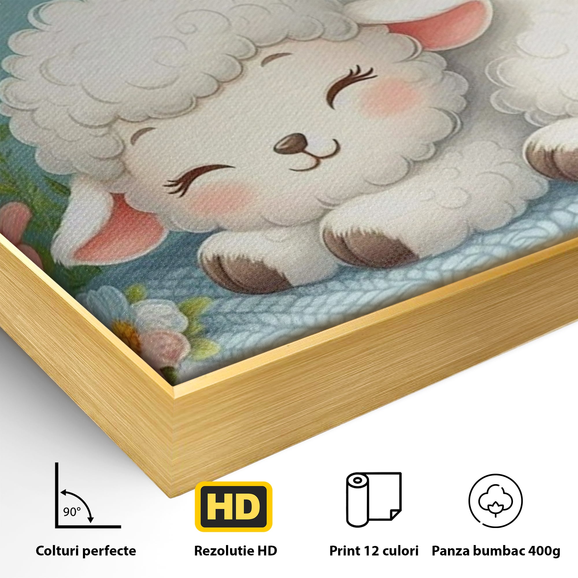 Tablou Canvas Premium, LuxCanva® K1047, Mieluselul Visator, Pui, Pasarele, Zbor, Pastelat, Lana, Flori, Armonie, Fluturi, Adormit, Gradina, Liniste, Veselie, Animalute, Camera Copil, Dormitor