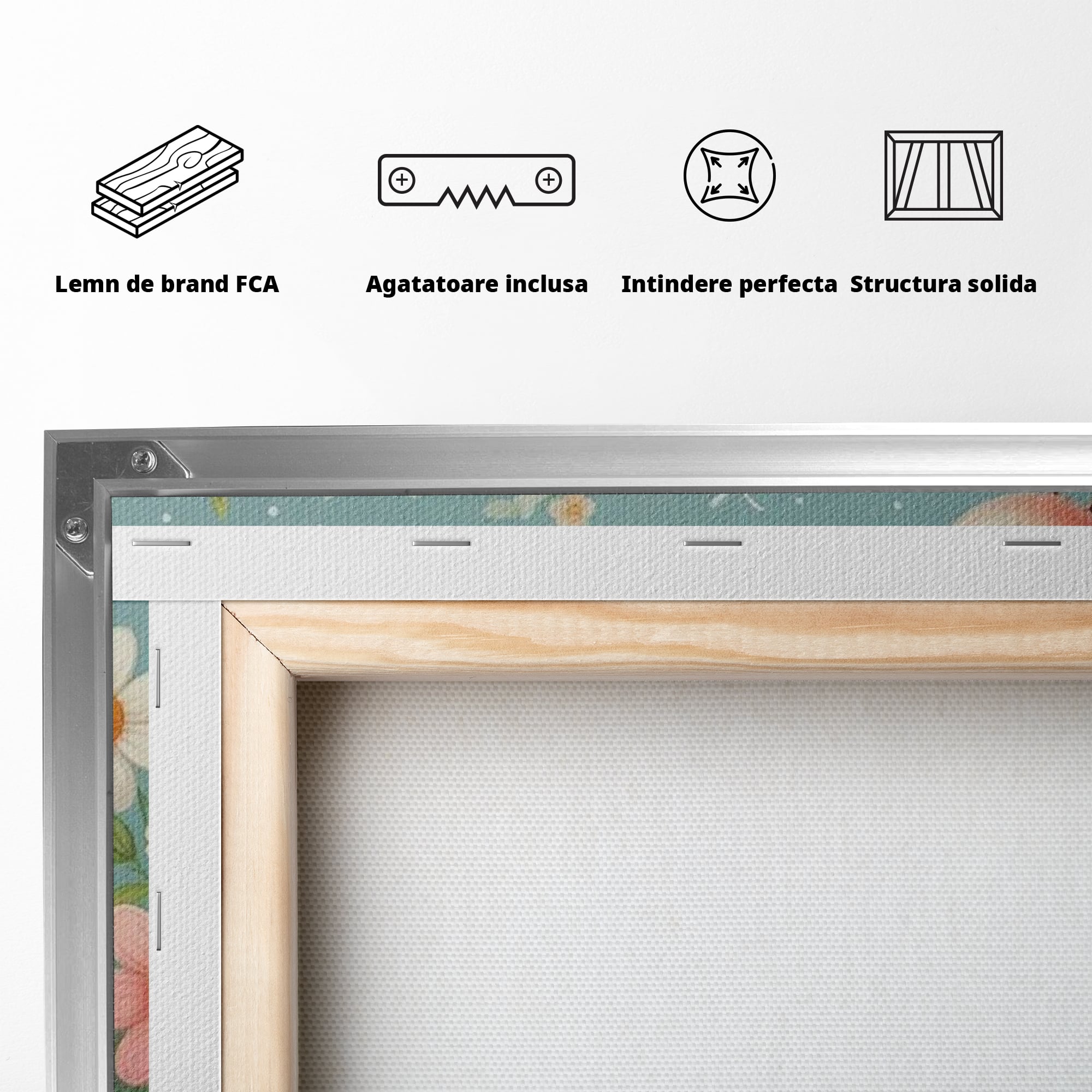 Tablou Canvas Premium, LuxCanva® K1047, Mieluselul Visator, Pui, Pasarele, Zbor, Pastelat, Lana, Flori, Armonie, Fluturi, Adormit, Gradina, Liniste, Veselie, Animalute, Camera Copil, Dormitor