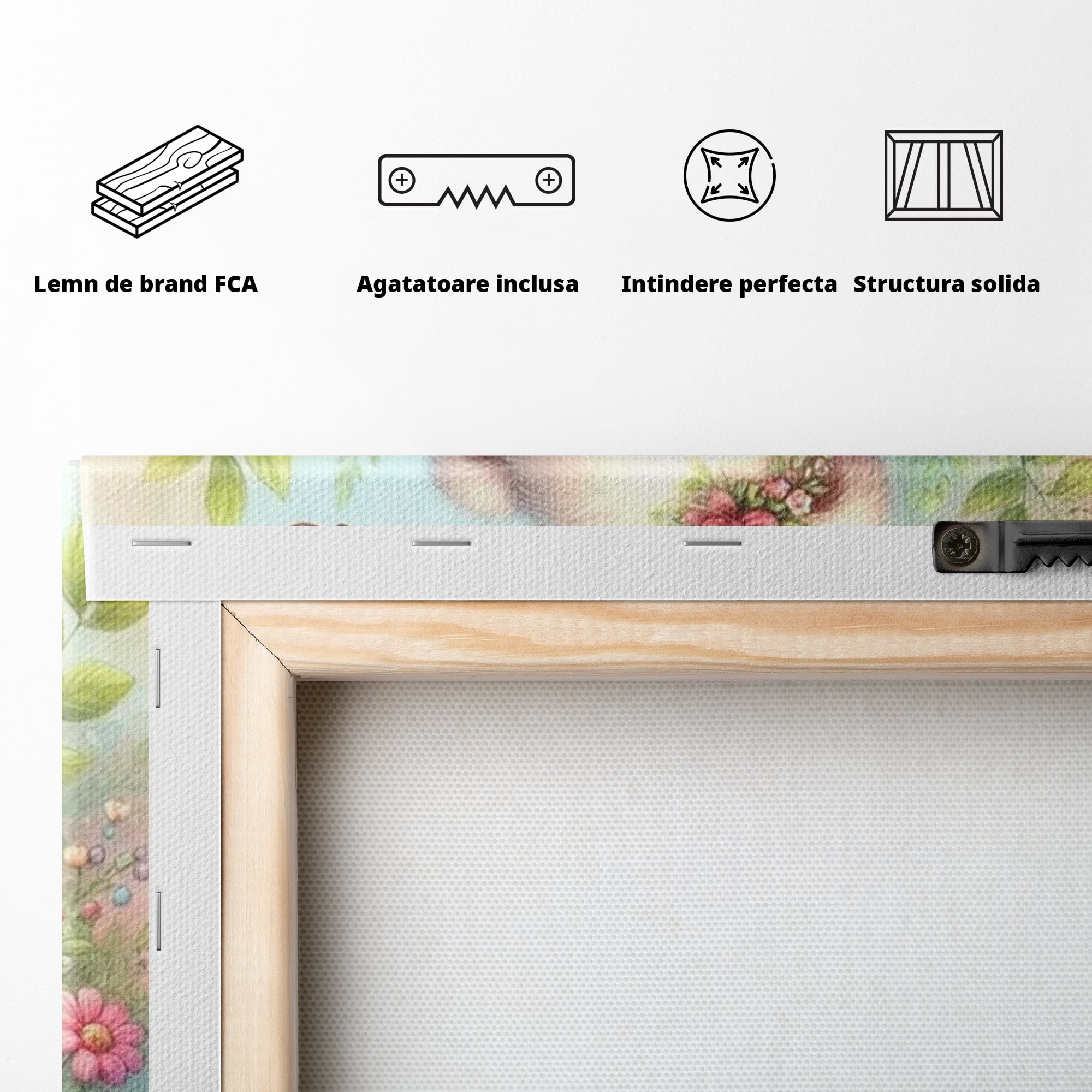 Tablou Canvas Premium, LuxCanva® K1048, Ursuletul Povestitor, Carte, Flori, Trunchi, Copac, Fluturasi, Lectura, Poveste, Fermecat, Magie, Padure, Atmosfera, Liniste, Camera Copil, Dormitor