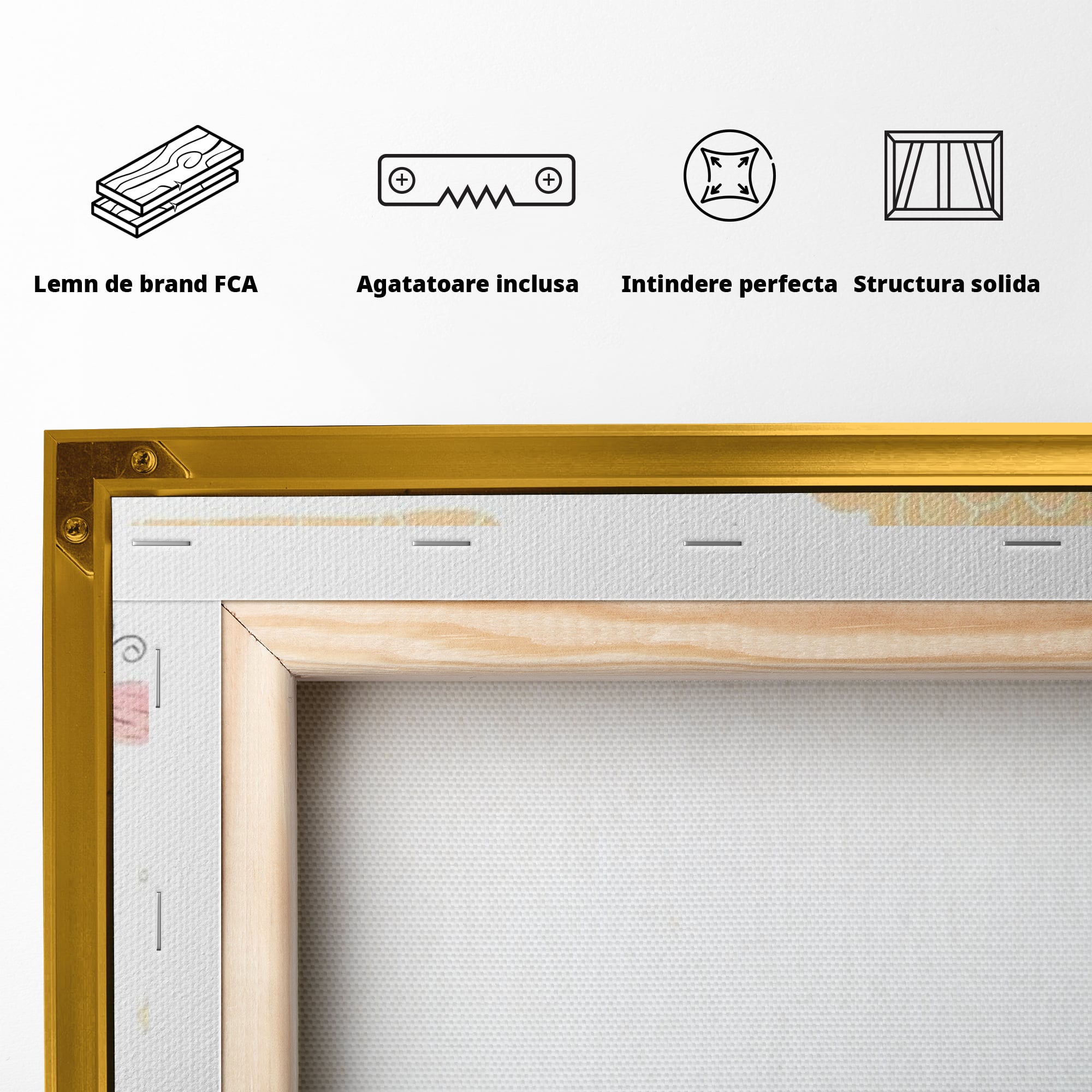 Tablou Canvas Premium, LuxCanva® K1049, Cantec in Culorile Cerului, Pasare, Ramura, Curcubeu, Norisori, Pastel, Fluturasi, Frunze, Flori, Cantecel, Padure, Pajiste, Camera Copil, Dormitor