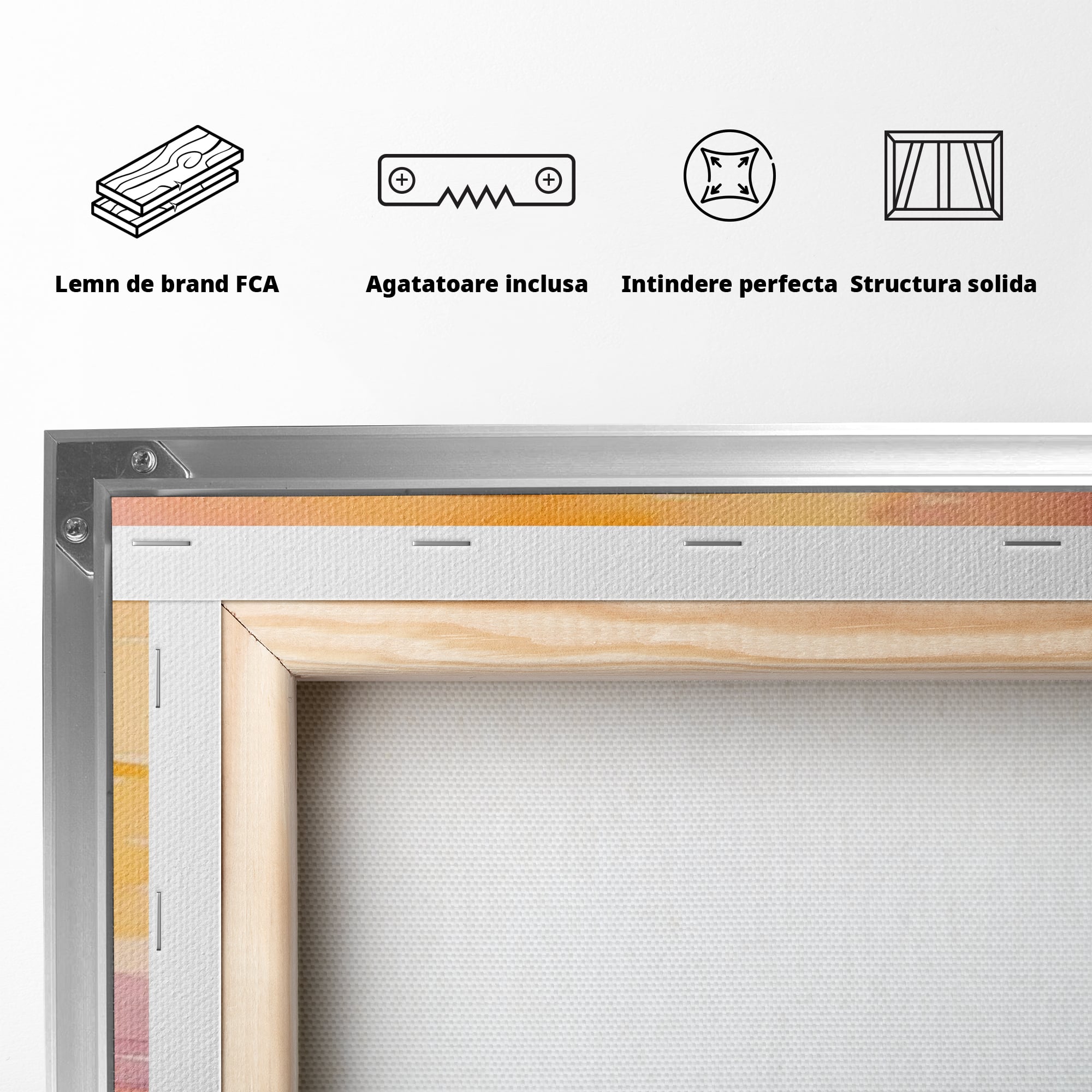 Tablou Canvas Premium, LuxCanva® K1050, Elefantelul de la Apus, Seara, Calda, Savana, Vise, Soare, Zambet, Urechi, Inima, Blanda, Portocaliu, Liliac, Acuarela, Camera Copil, Dormitor
