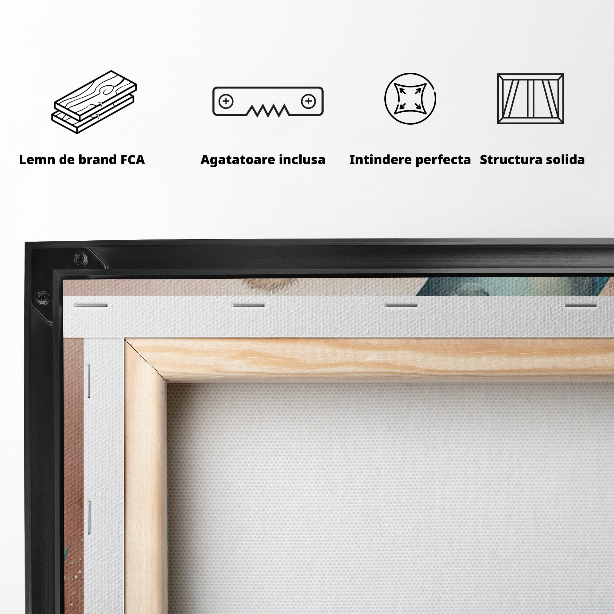 Tablou Canvas Premium, LuxCanva® K1054, In Leaganul Ceresc, Urs, Imbratisare, Luna, Liniste, Ceresc, Protectie, Univers, Albastru, Aurora, Mangaiere, Praf, Stele, Visare, Camera Copil, Dormitor
