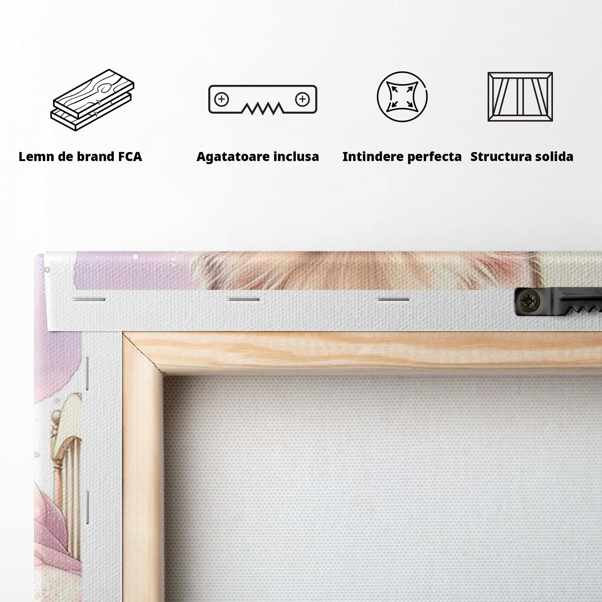 Tablou Canvas Premium, LuxCanva® K1059, Poveste de Noapte Buna, Copilarie, Biberon, Patut, Pisicuta, Pufosenie, Adorabil, Vis, Somn, Camera Copil, Dormitor