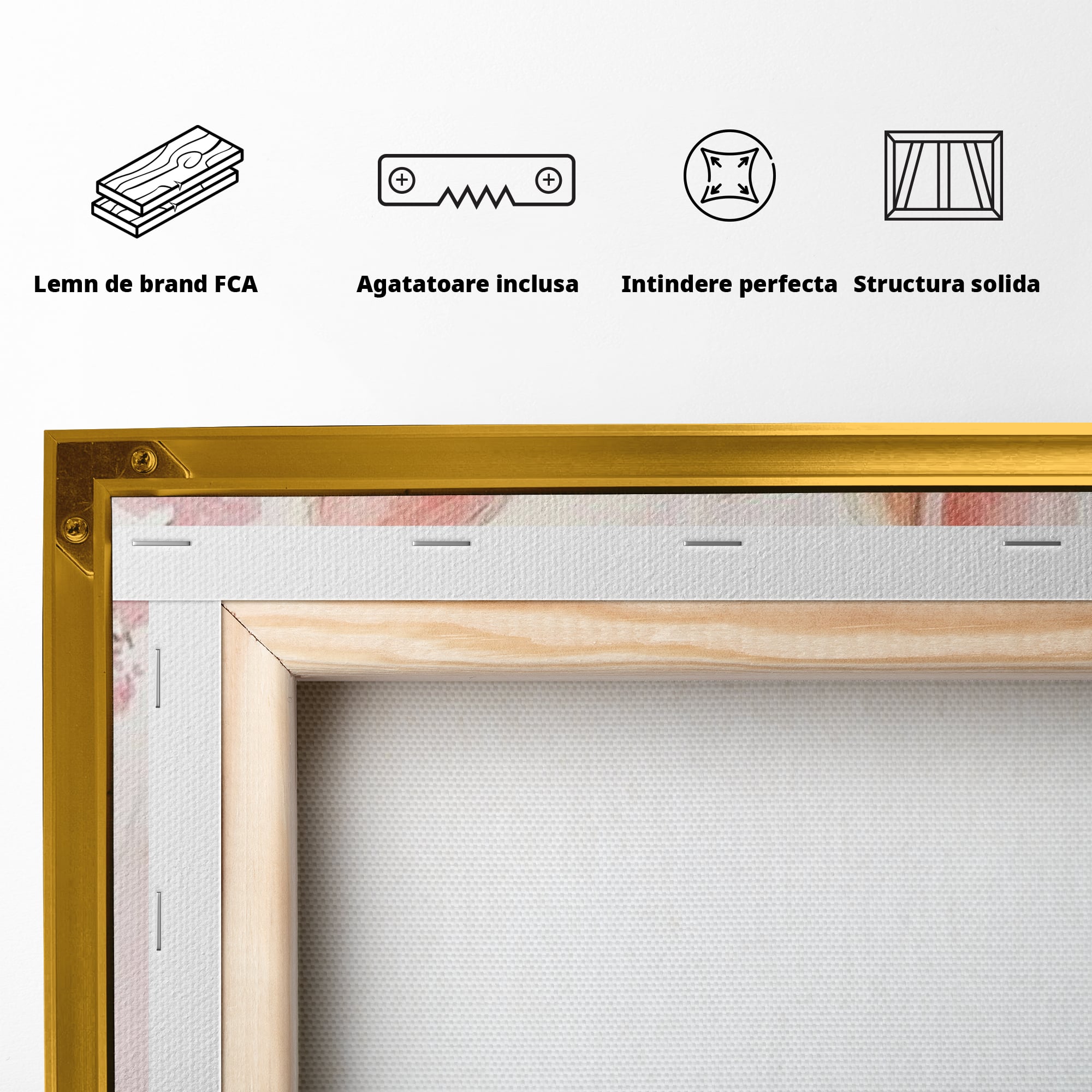 Tablou Canvas Premium, LuxCanva® K1061, Micuta Visatoare, Caprioara, Pastel, Natura, Copilarie, Roz, Gingasie, Poveste, Padure, Camera Copil, Dormitor