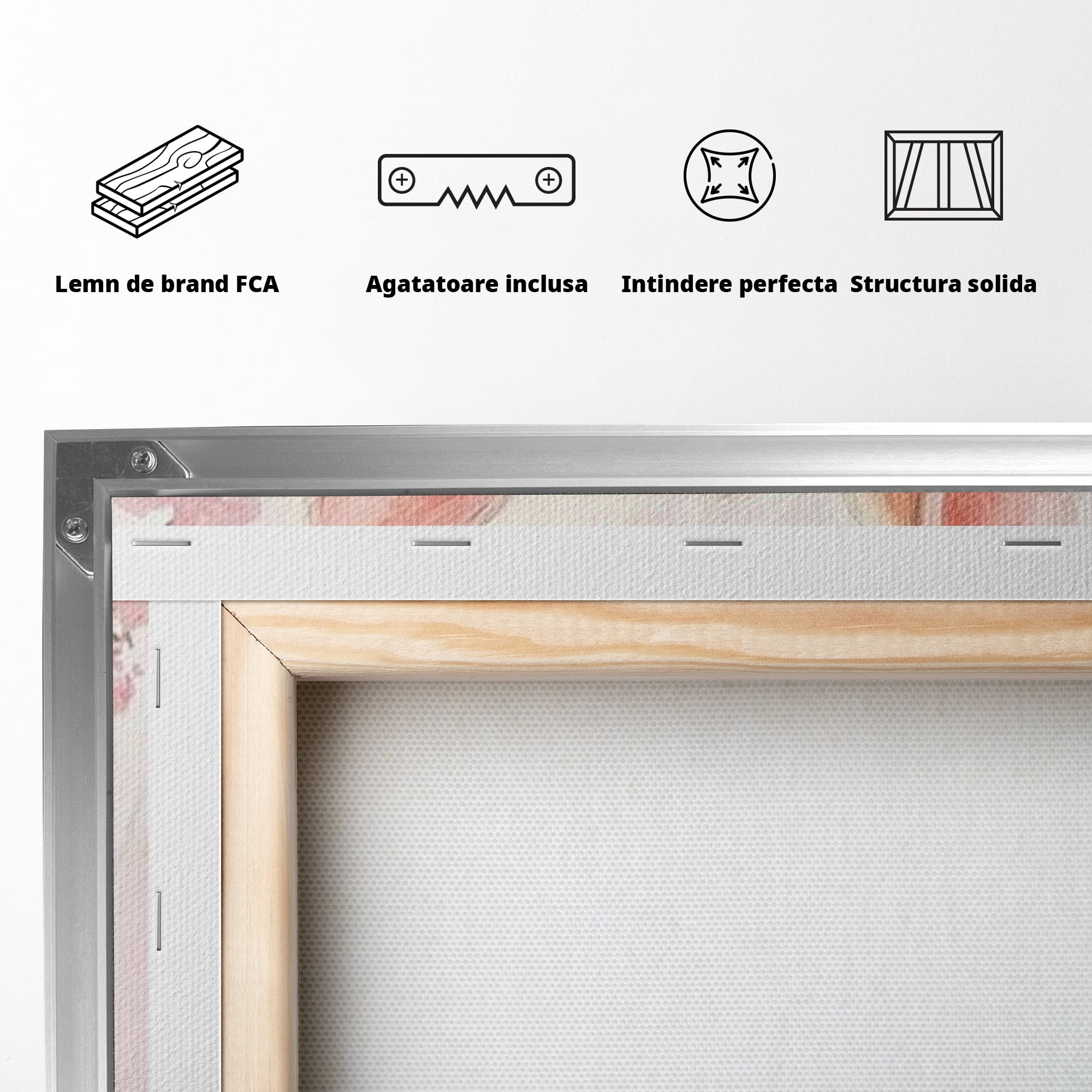 Tablou Canvas Premium, LuxCanva® K1061, Micuta Visatoare, Caprioara, Pastel, Natura, Copilarie, Roz, Gingasie, Poveste, Padure, Camera Copil, Dormitor