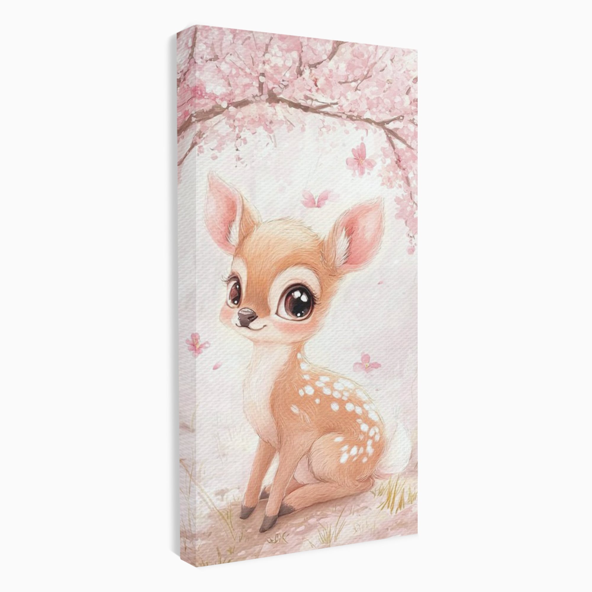 Tablou Canvas Premium, LuxCanva® K1061, Micuta Visatoare, Caprioara, Pastel, Natura, Copilarie, Roz, Gingasie, Poveste, Padure, Camera Copil, Dormitor