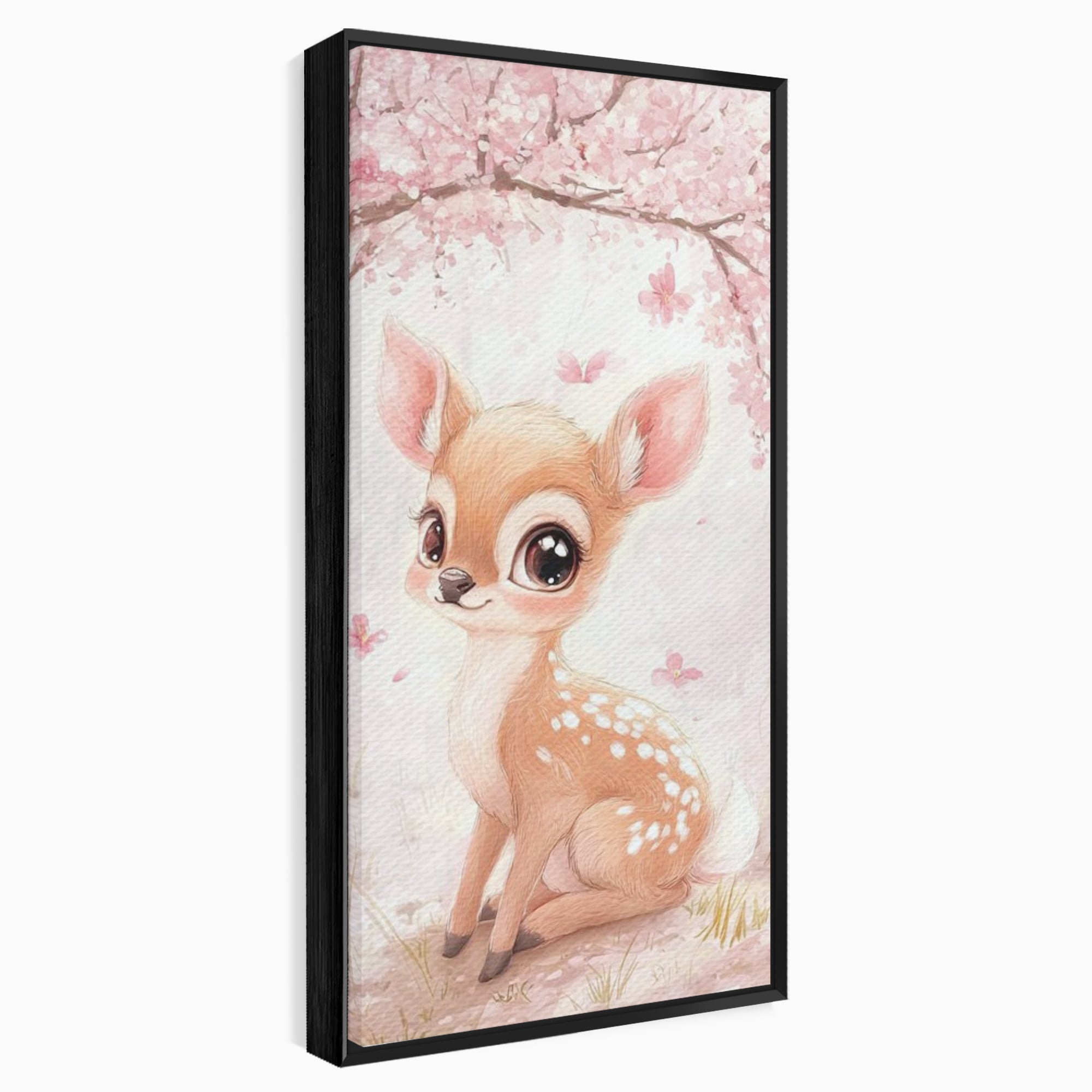 Tablou Canvas Premium, LuxCanva® K1061, Micuta Visatoare, Caprioara, Pastel, Natura, Copilarie, Roz, Gingasie, Poveste, Padure, Camera Copil, Dormitor