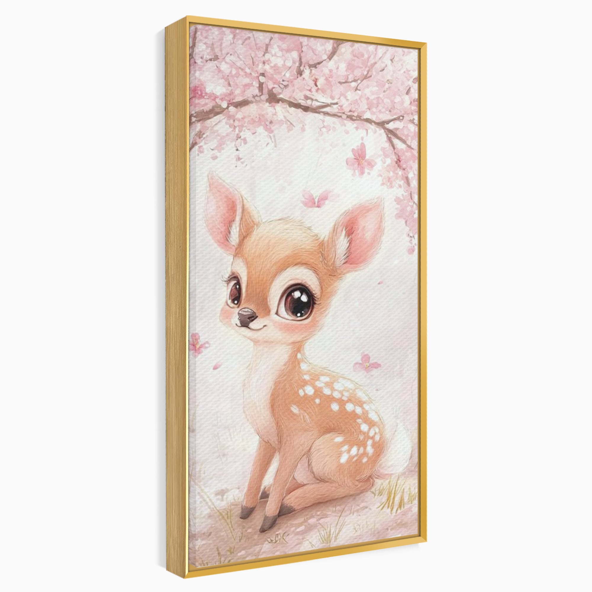 Tablou Canvas Premium, LuxCanva® K1061, Micuta Visatoare, Caprioara, Pastel, Natura, Copilarie, Roz, Gingasie, Poveste, Padure, Camera Copil, Dormitor